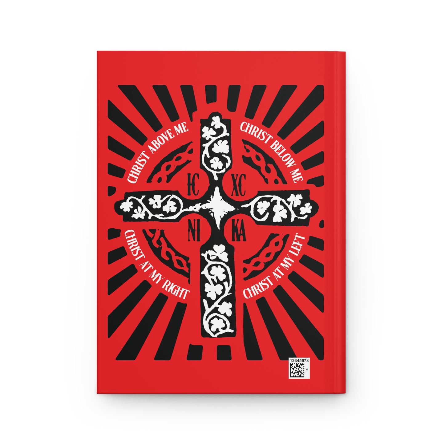 Red ICXC NIKA Enniskillen Celtic Cross | Lorica of St. Patrick | Shield Prayer | Orthodox Christian Hardcover Journal