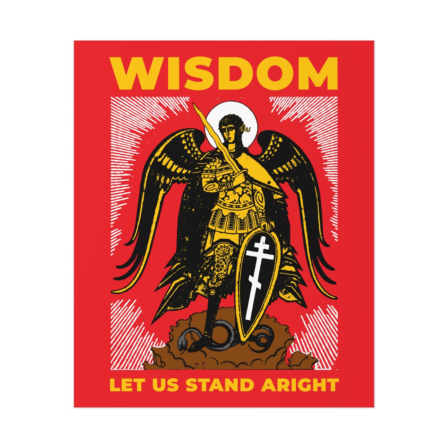Wisdom: Let Us Stand Aright (Archangel Michael) No.1 | Orthodox Christian Art Poster