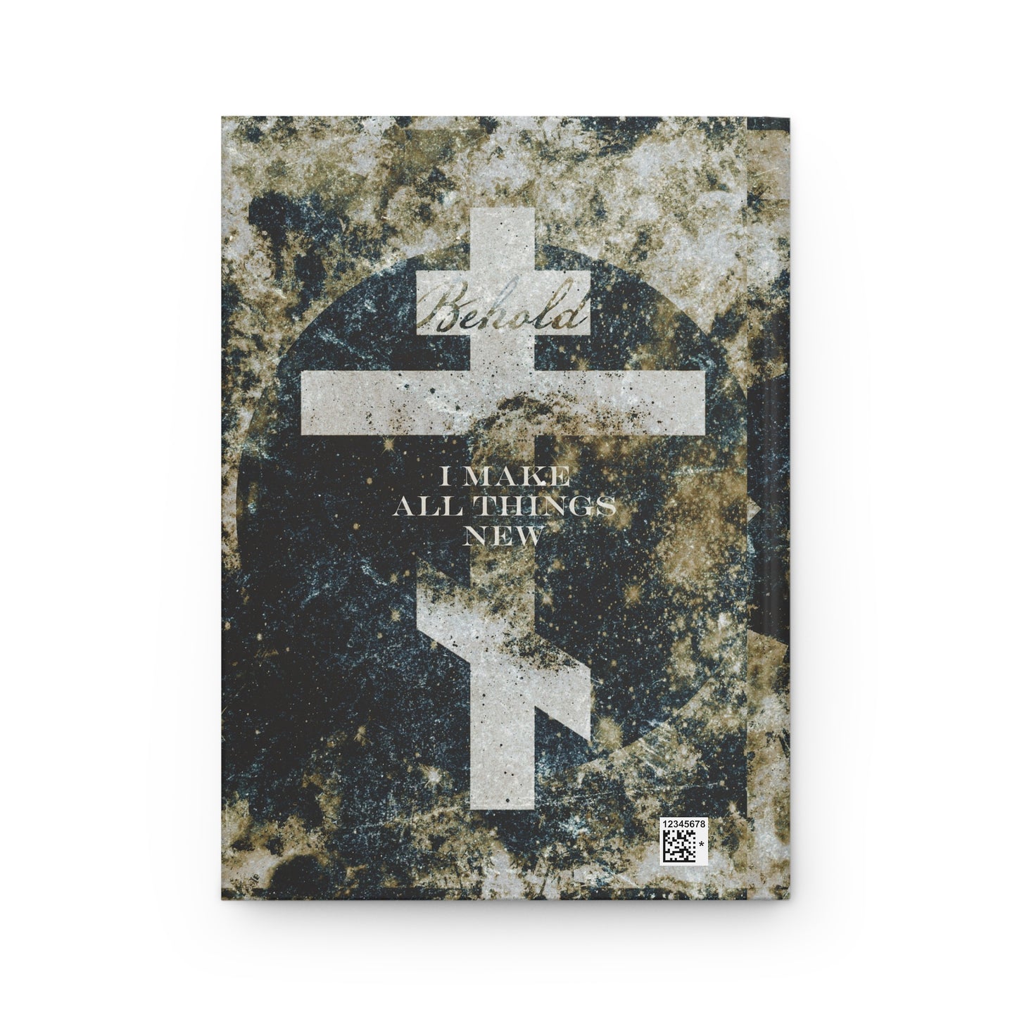 Behold, I Make All Things New | Revelation 21:5 | Cosmic Textured Orthodox Cross | Parousia | Orthodox Christian Hardcover Journal