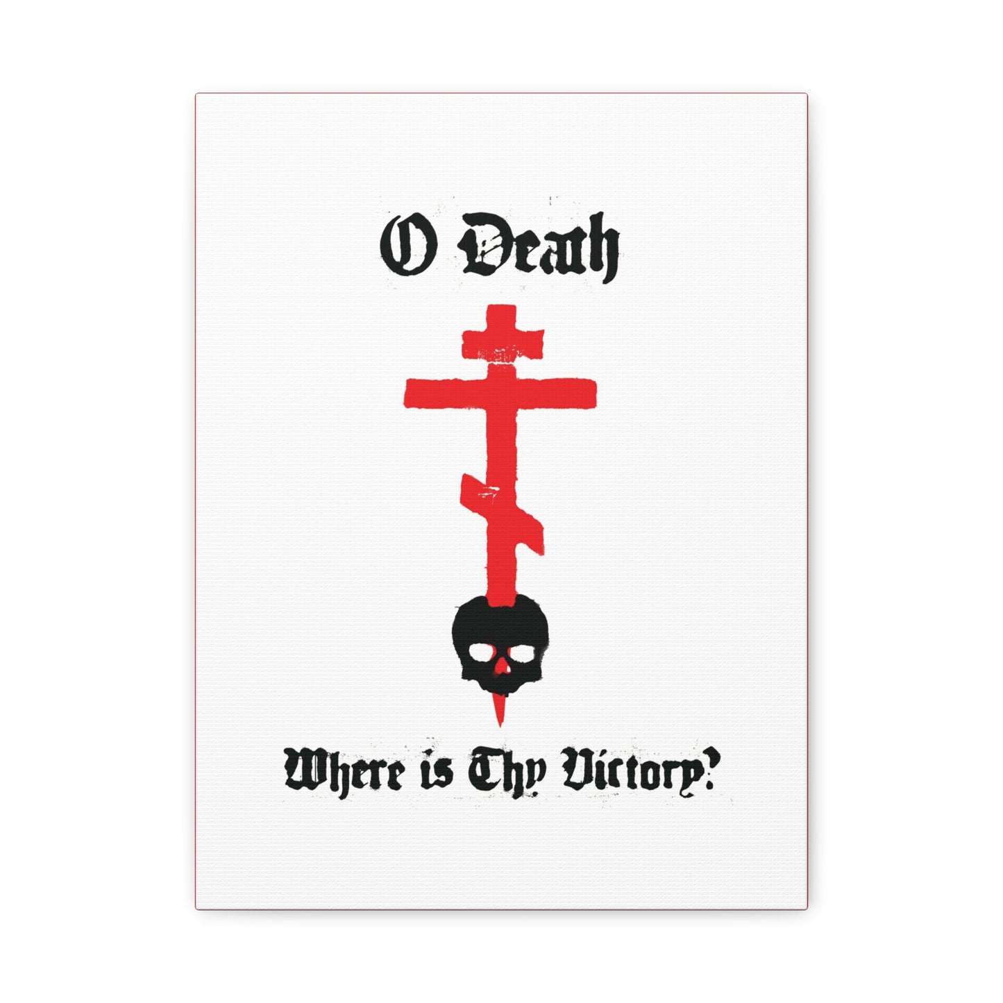 O Death Where is Thy Victory? 1 Cor 15:55 | Cross Stabbing Skull | Spraypaint Aesthetic | Orthodox Christian Canvas Art