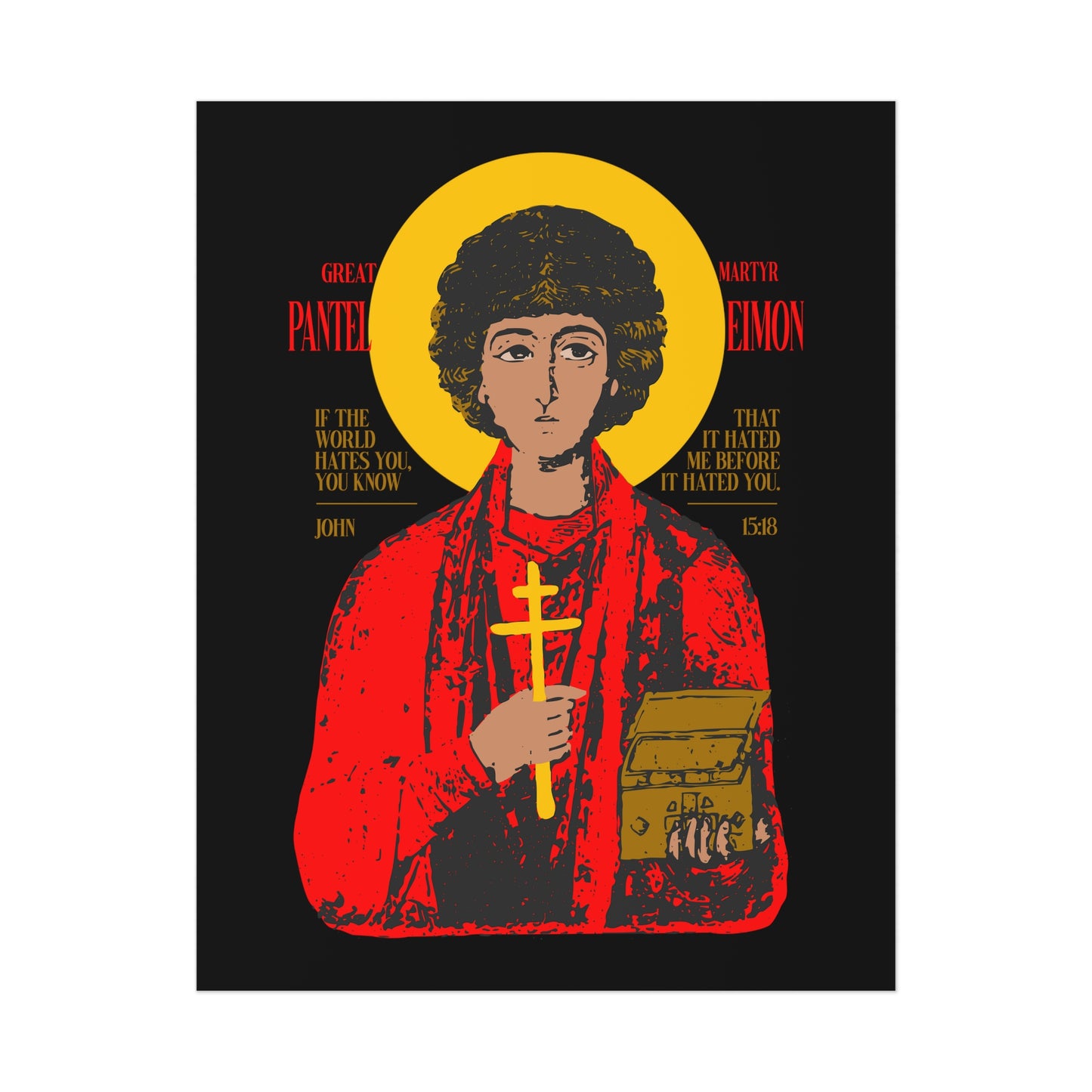 Great-Martyr Panteleimon IconoGraphic No. 1 | Orthodox Christian Art Poster