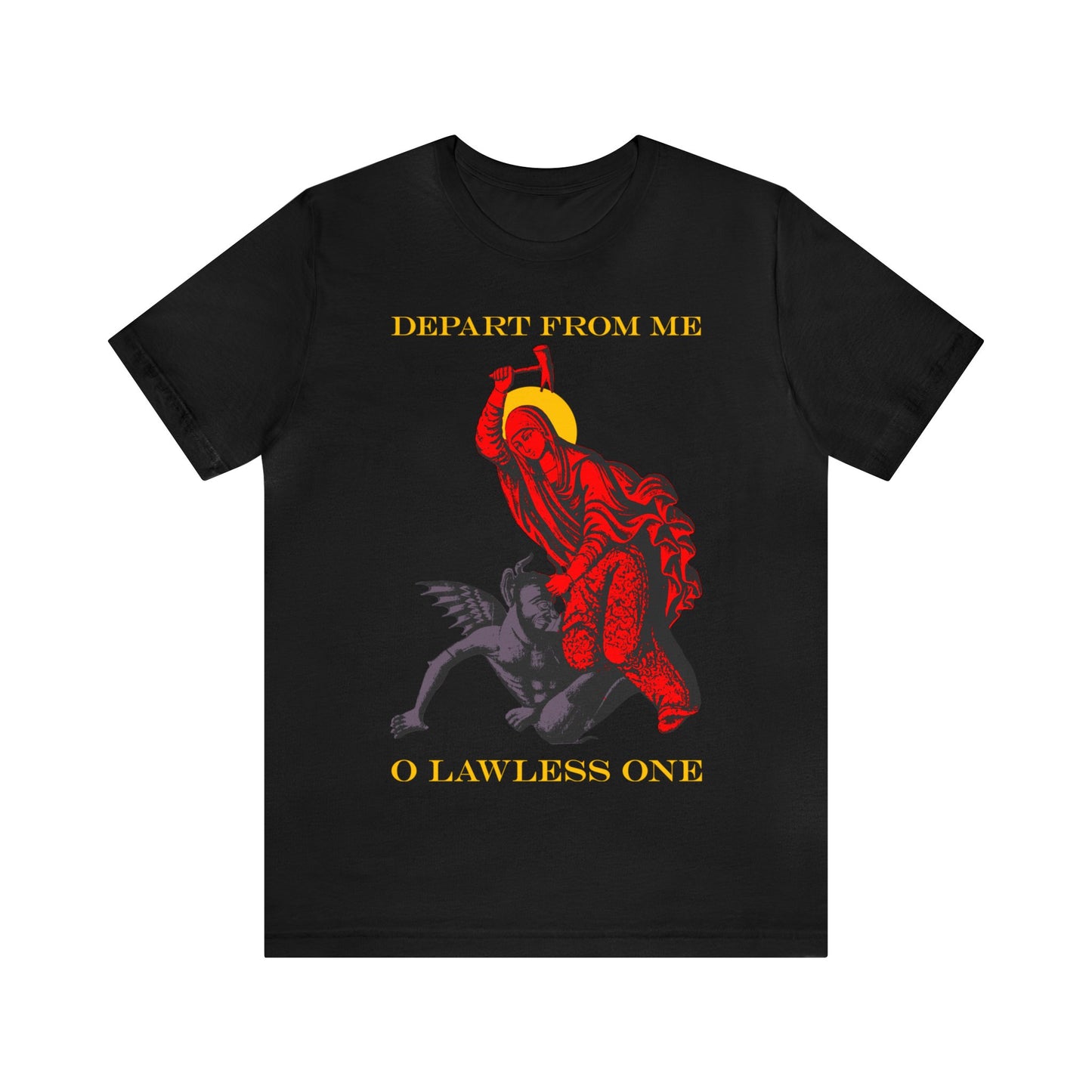 St Marina IconoGraphic (Depart from Me O Lawless One) No. 1 | Orthodox Christian T-Shirt