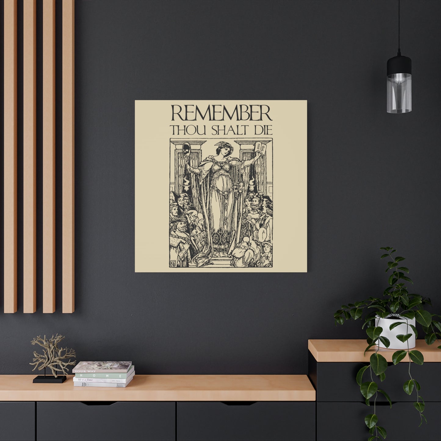 Remember You Will Die Shakespearean Design | Memento Mori | Classic Woodcut Illustration Aesthetic | Christian Wall Art