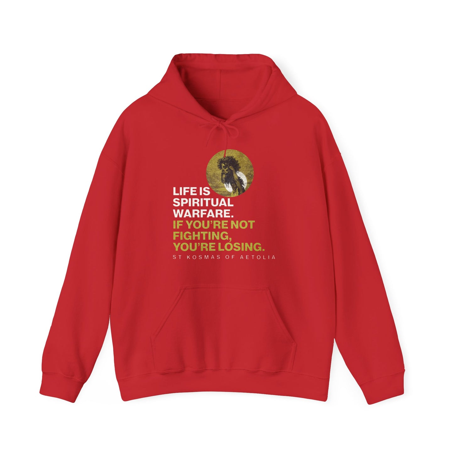 Life is Spiritual Warfare | St Kosmas of Aetolia | Gustave Dore | David & Goliath | Unseen Warfare | Orthodox Christian Hoodie