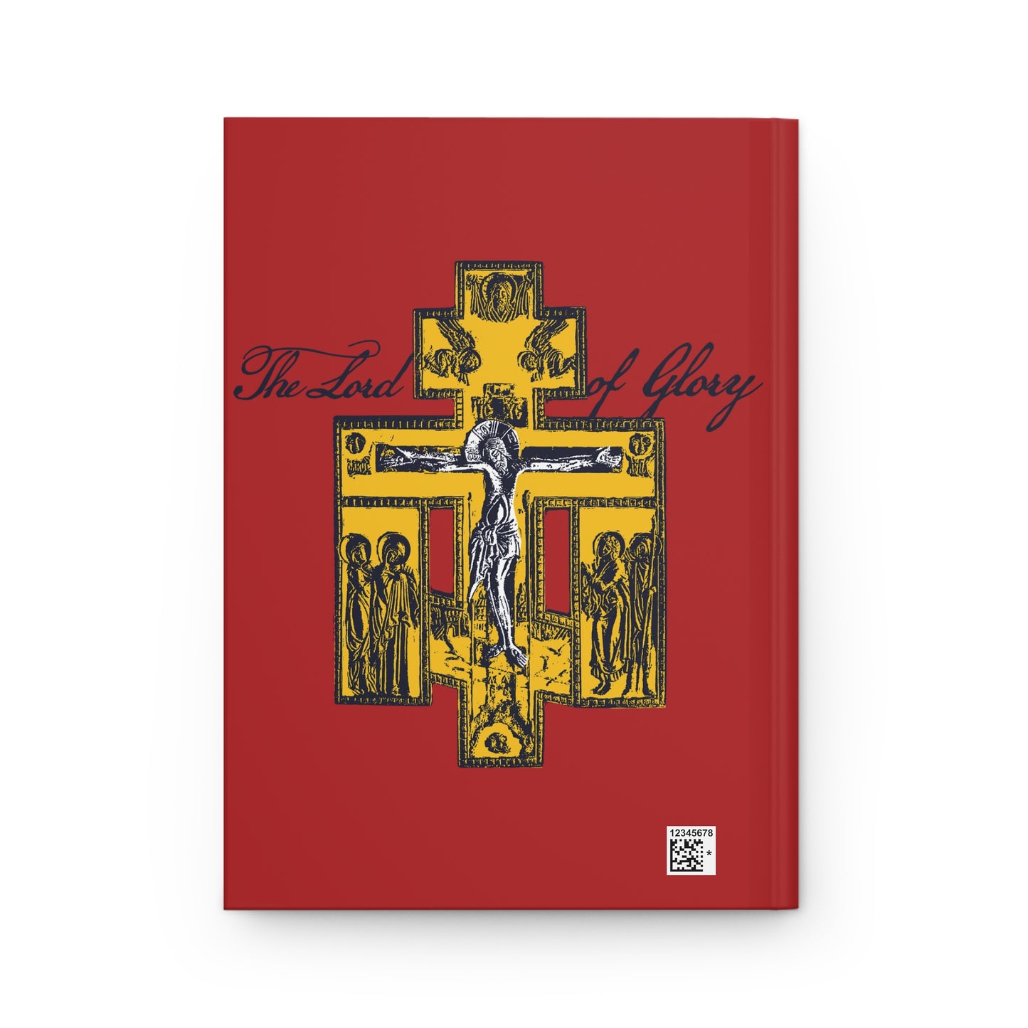 The Lord of Glory | Russian Golgotha Crucifix IconoGraphic (Red BG) | 1 Corinthians 2:8 | Orthodox Christian Hardcover Blank Journal