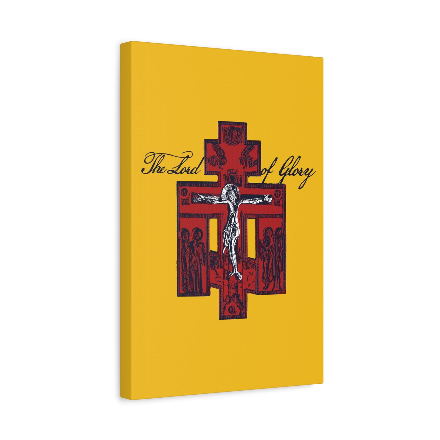 The Lord of Glory | Russian Golgotha Crucifix IconoGraphic (Gold BG) | 1 Corinthians 2:8 | Orthodox Christian Canvas Art
