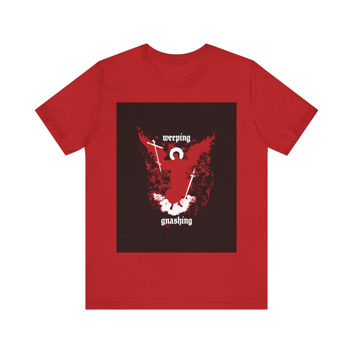 Weeping and Gnashing (Matthew 13:41, Apocalypse Angel IconoGraphic) No. 1 | Orthodox Christian T-Shirt