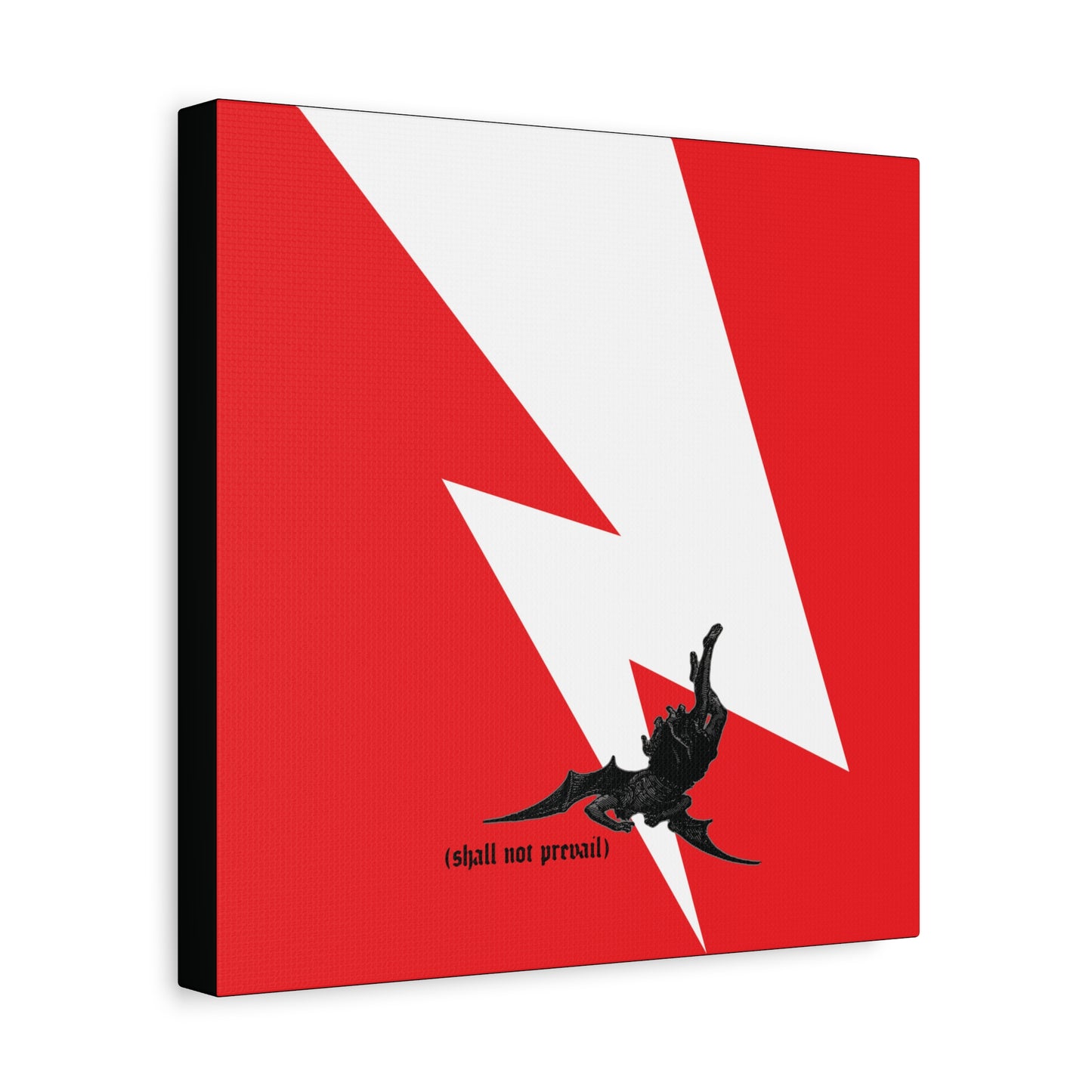 Shall Not Prevail | Satan Fell from Heaven Like Lightning (Luke 10:18) | Minimalist Design | Orthodox Christian Canvas Art