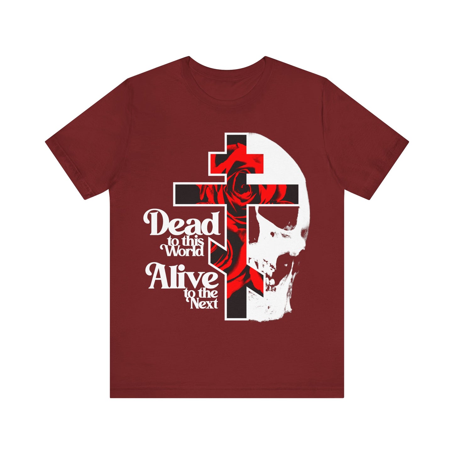 Dead to this World Alive to the Next | Goth Aesthetic Flower Cross & Skull | Bestselling Orthodox Christian T-Shirt