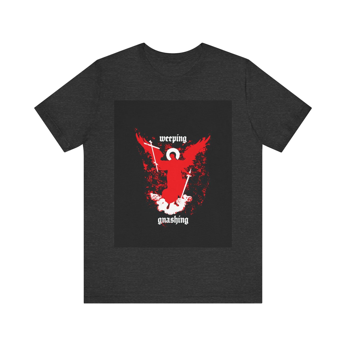 Weeping and Gnashing (Matthew 13:41, Apocalypse Angel IconoGraphic) No. 1 | Orthodox Christian T-Shirt