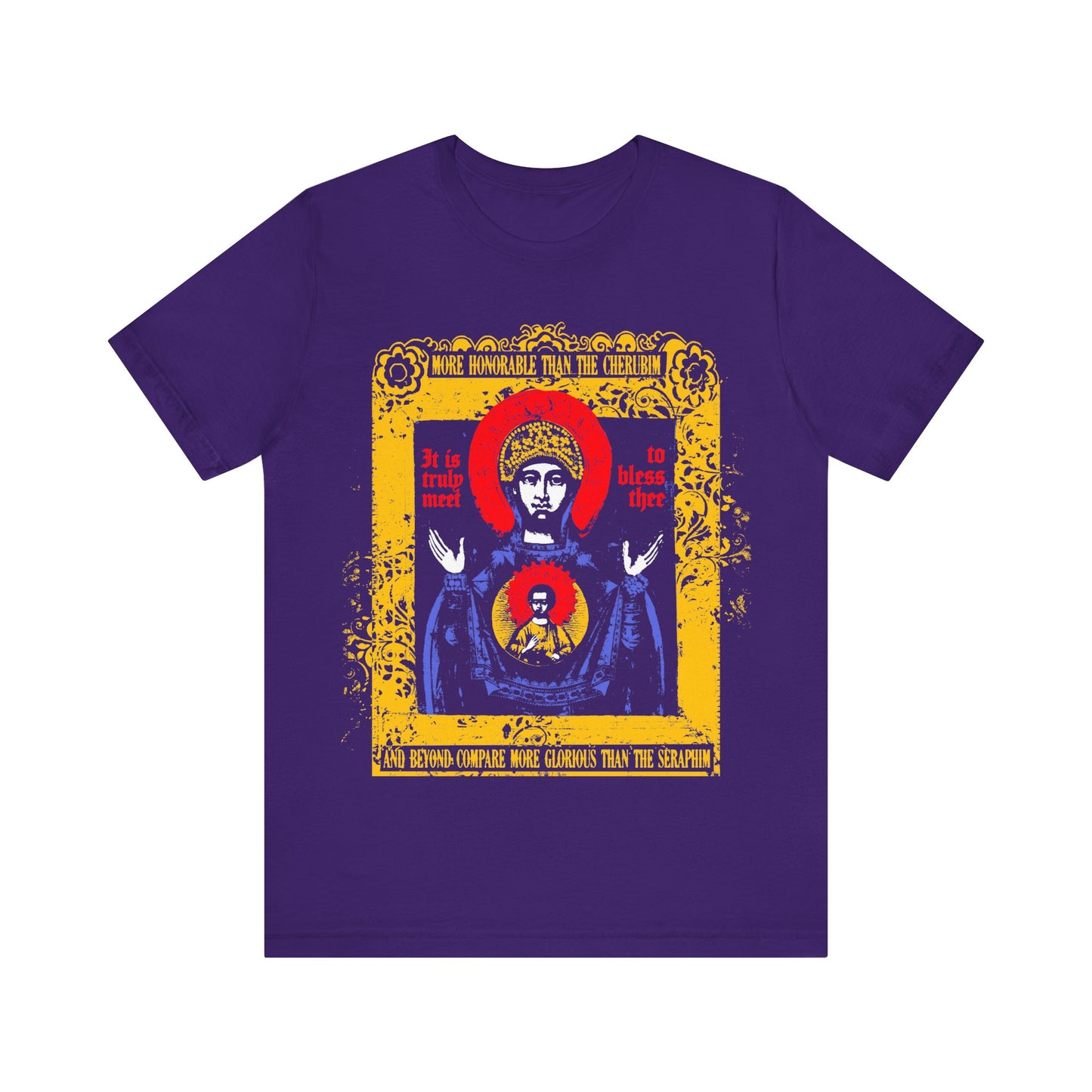 It is Truly Meet To Bless Thee Iconographic | Axion Estin Hymn to the Mother of God Theotokos | Orthodox Christian T-Shirt