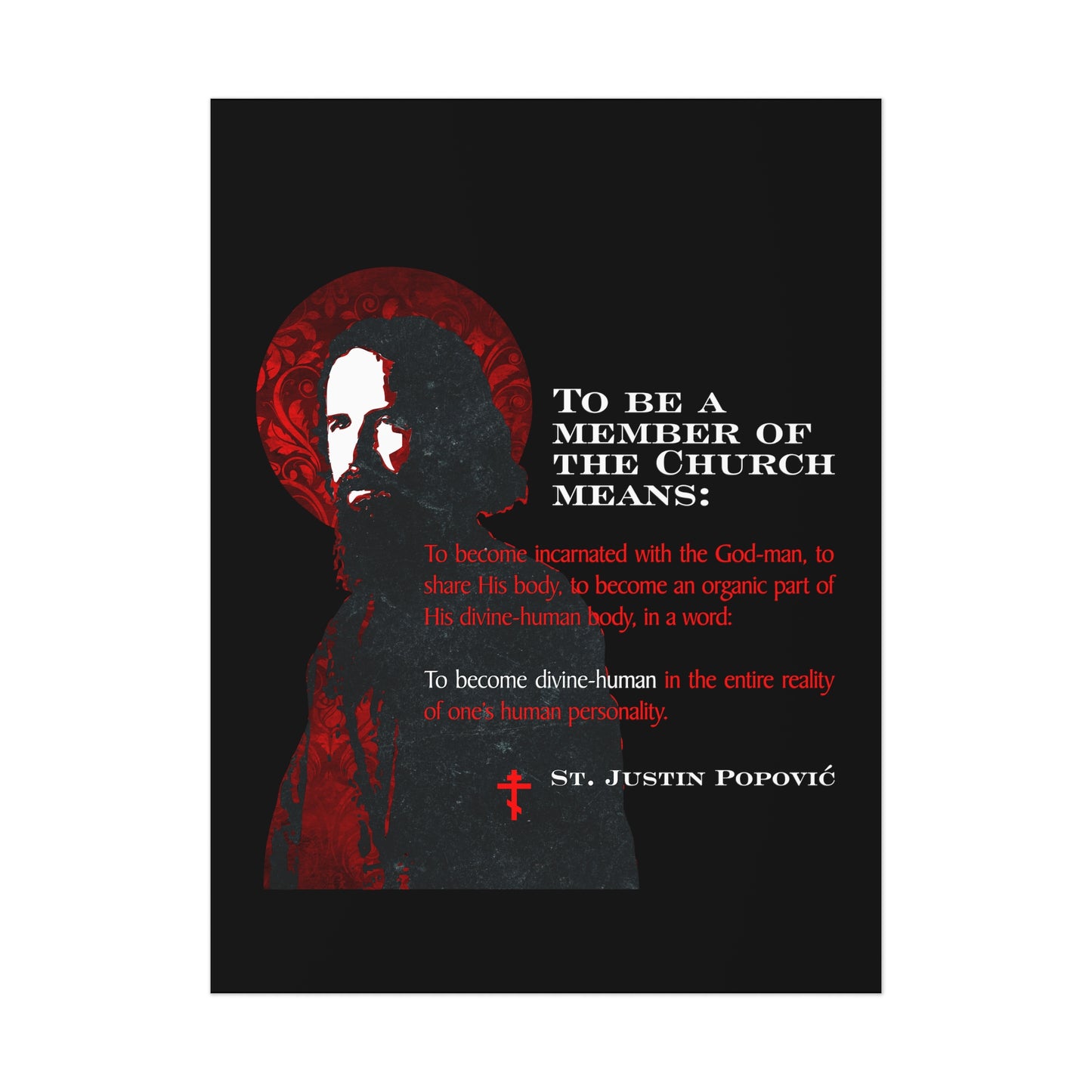 To Be a Member of the Church (St. Justin Popovic) No. 1 | Orthodox Christian Art Poster
