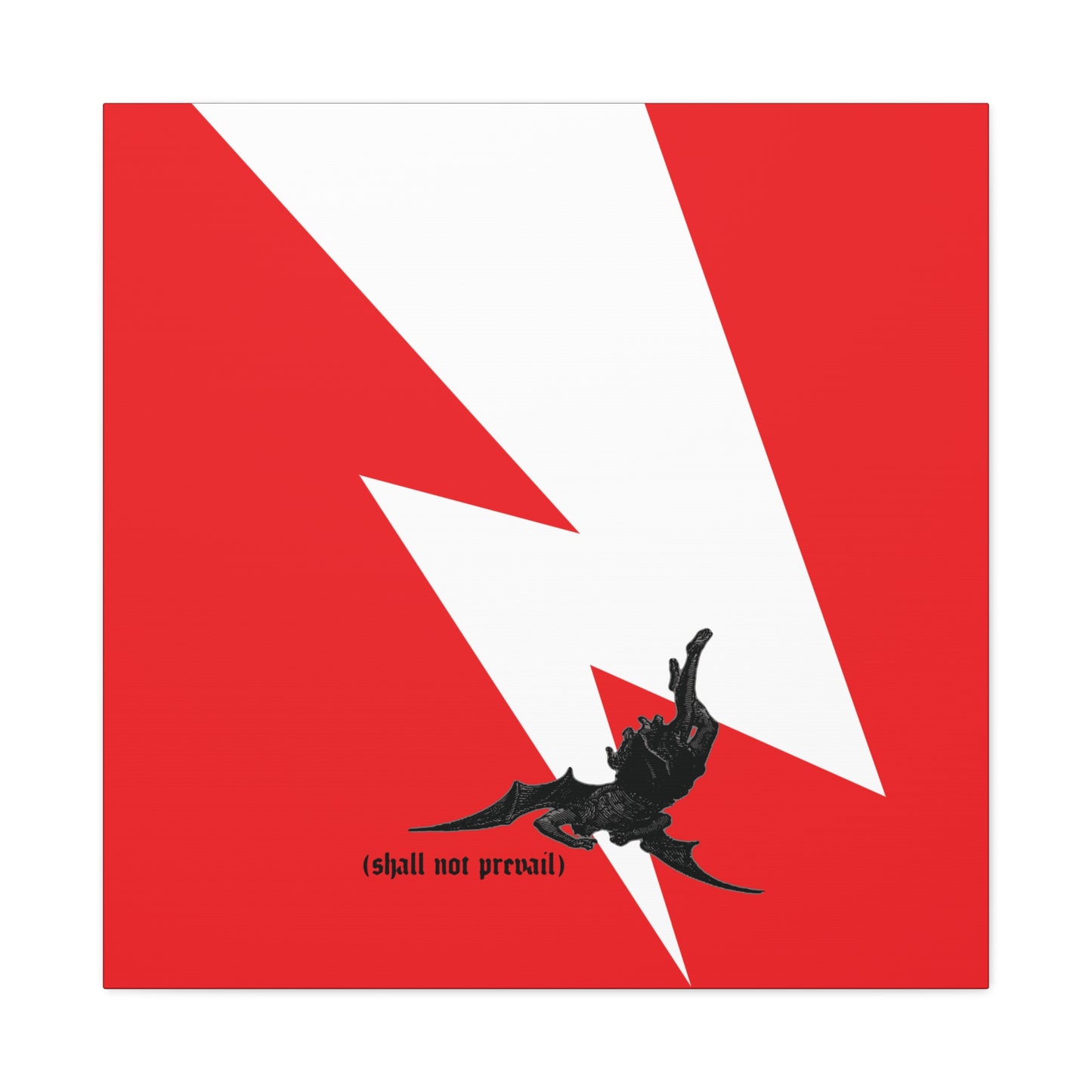 Shall Not Prevail | Satan Fell from Heaven Like Lightning (Luke 10:18) | Minimalist Design | Orthodox Christian Canvas Art