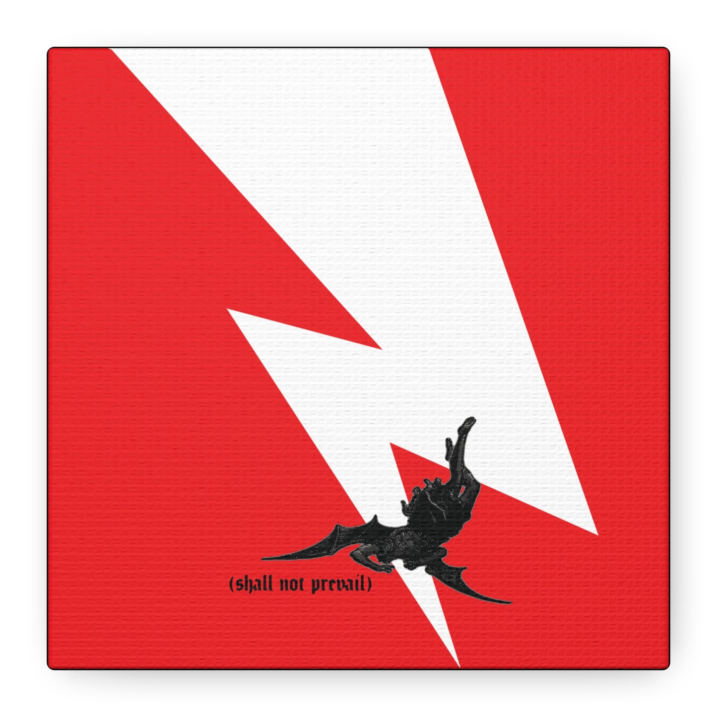 Shall Not Prevail | Satan Fell from Heaven Like Lightning (Luke 10:18) | Minimalist Design | Orthodox Christian Canvas Art