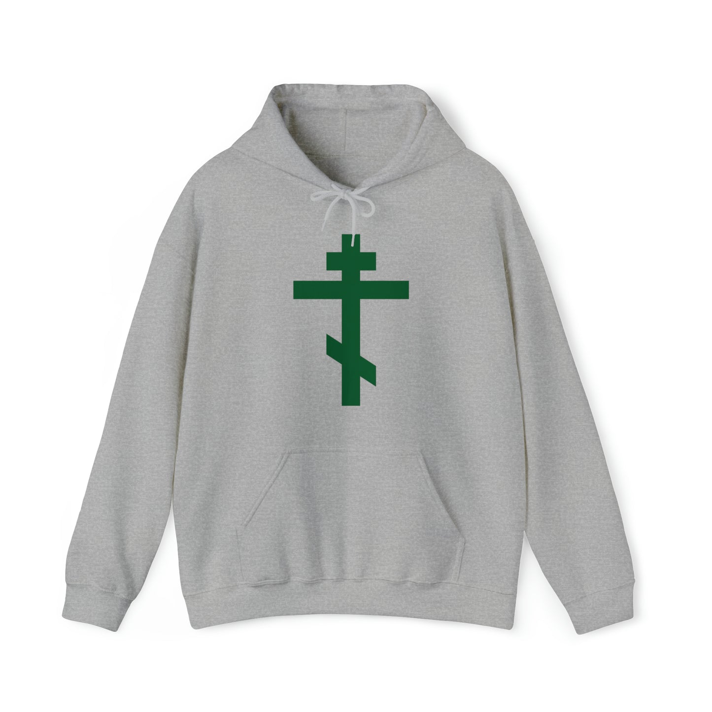 Simple Orthodox Cross (Green) No. 1 | Orthodox Christian Hoodie / Hooded Sweatshirt