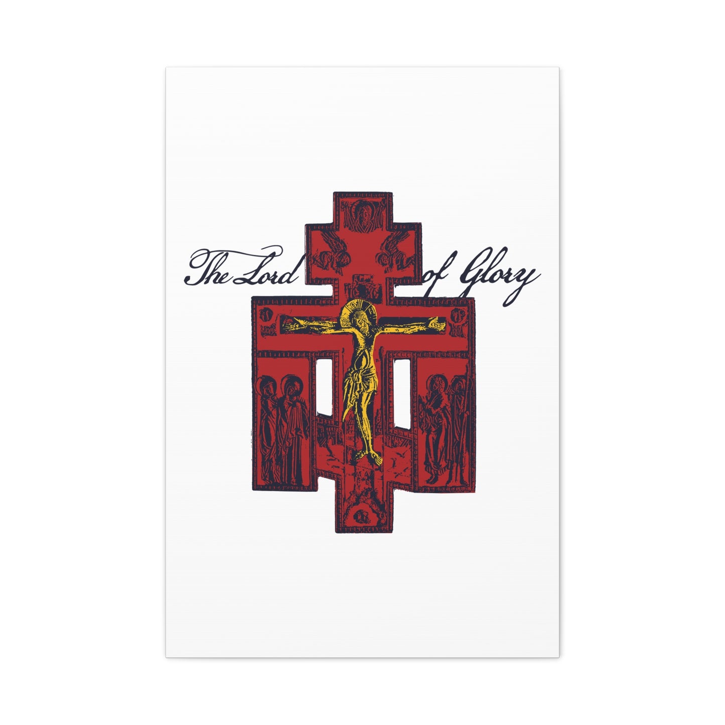 The Lord of Glory | Russian Golgotha Crucifix IconoGraphic (White BG) | 1 Corinthians 2:8 | Orthodox Christian Canvas Art
