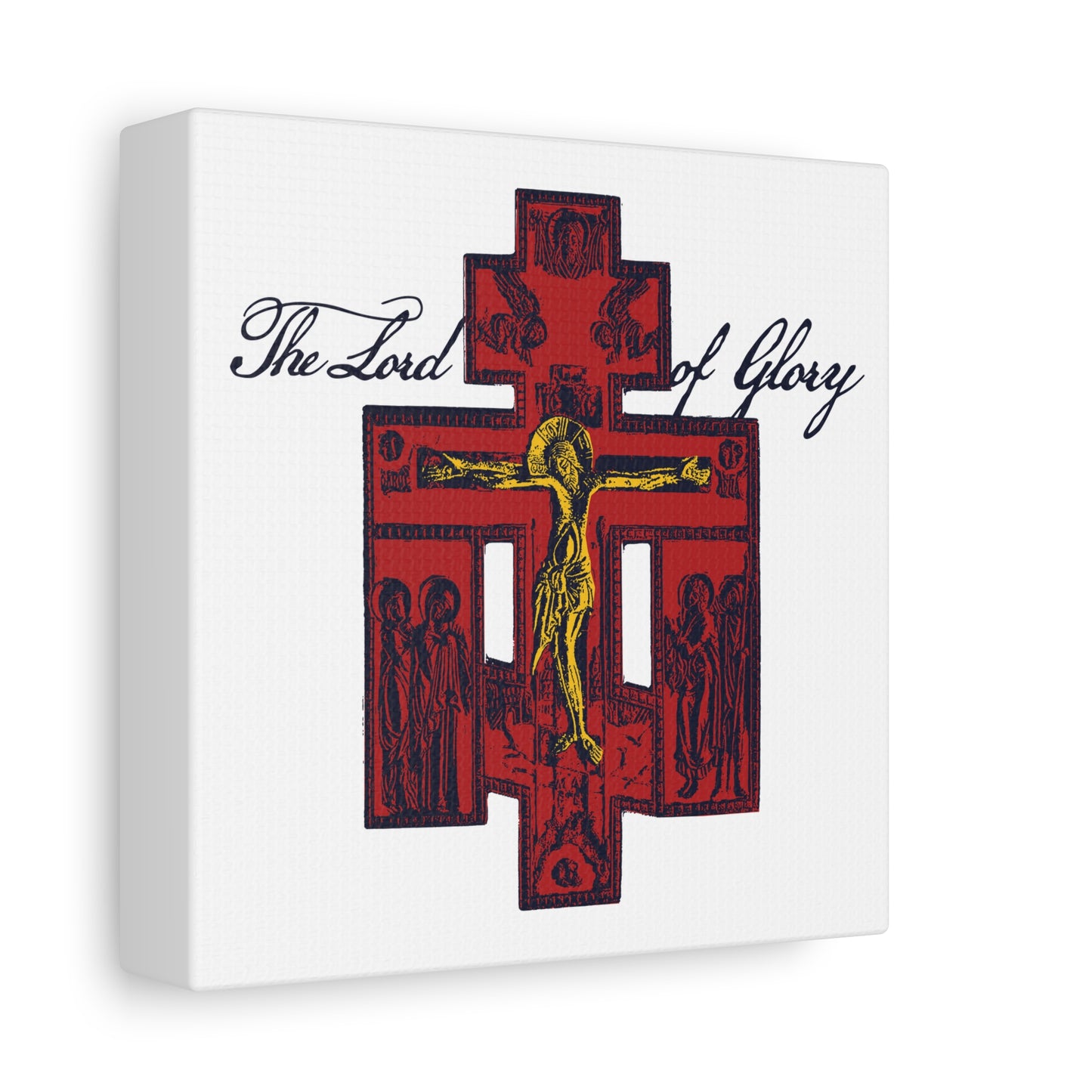 The Lord of Glory | Russian Golgotha Crucifix IconoGraphic (White BG) | 1 Corinthians 2:8 | Orthodox Christian Canvas Art