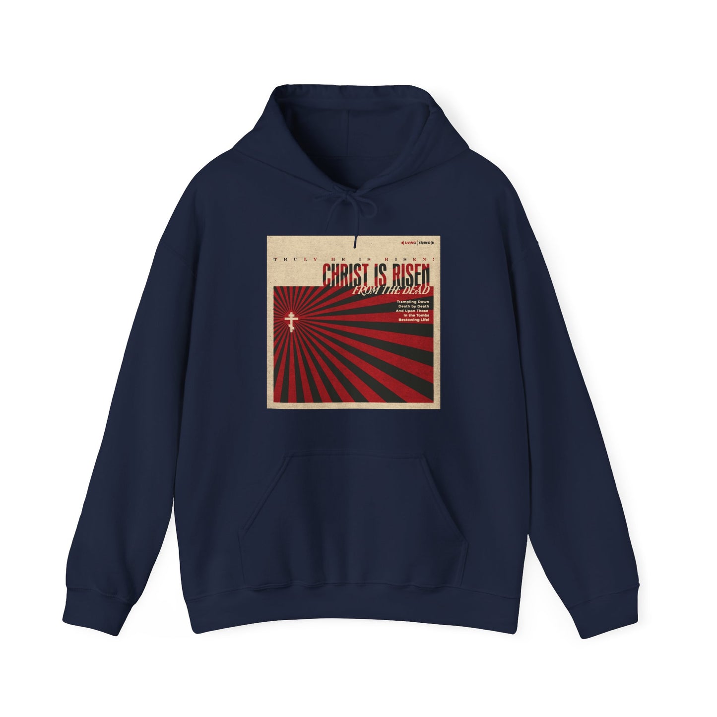 Christ is Risen from the Dead | Paschal Troparion | Retro LP Cover Design | Orthodox Christian Hoodie / Hooded Sweatshirt