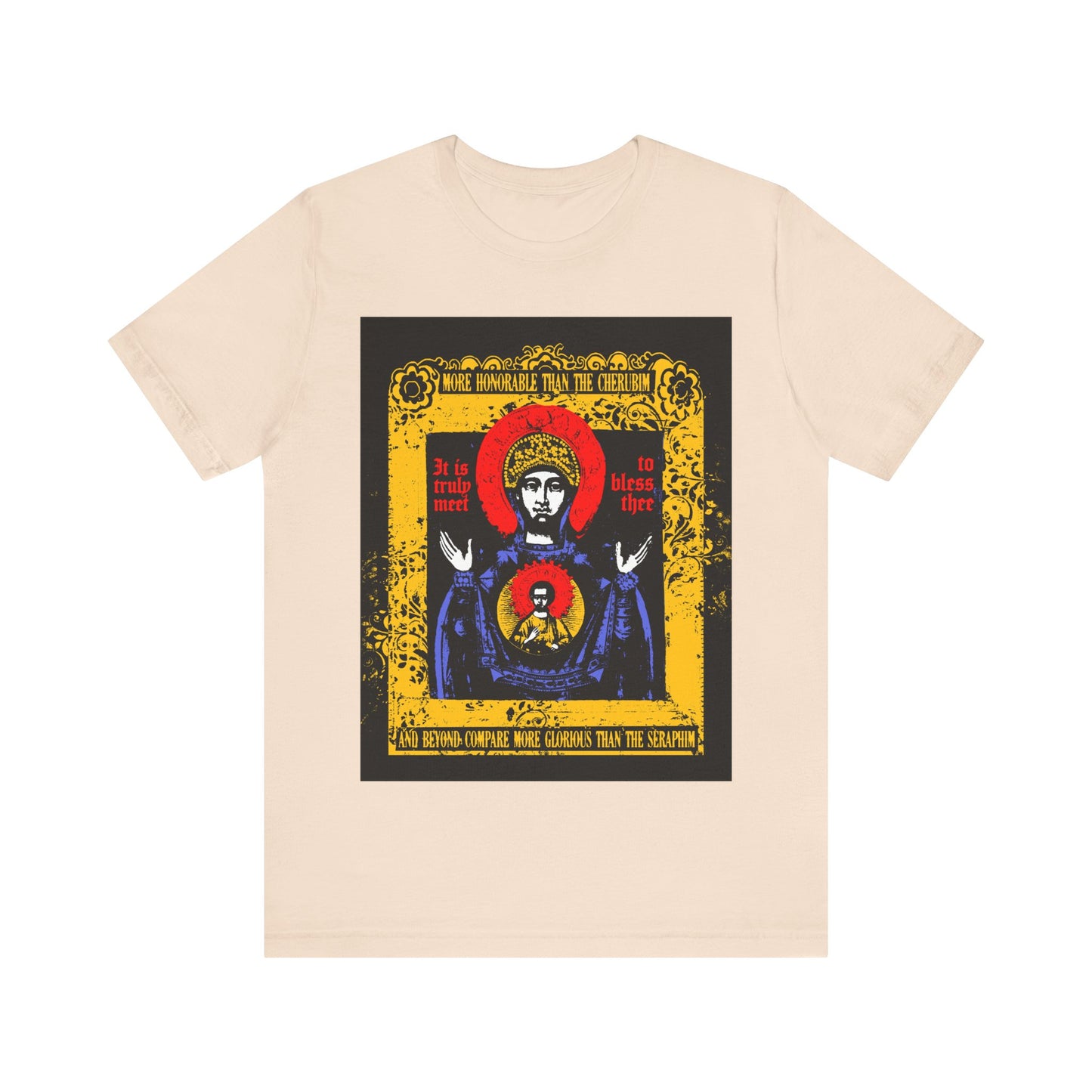 It is Truly Meet To Bless Thee Iconographic | Axion Estin Hymn to the Mother of God Theotokos | Orthodox Christian T-Shirt