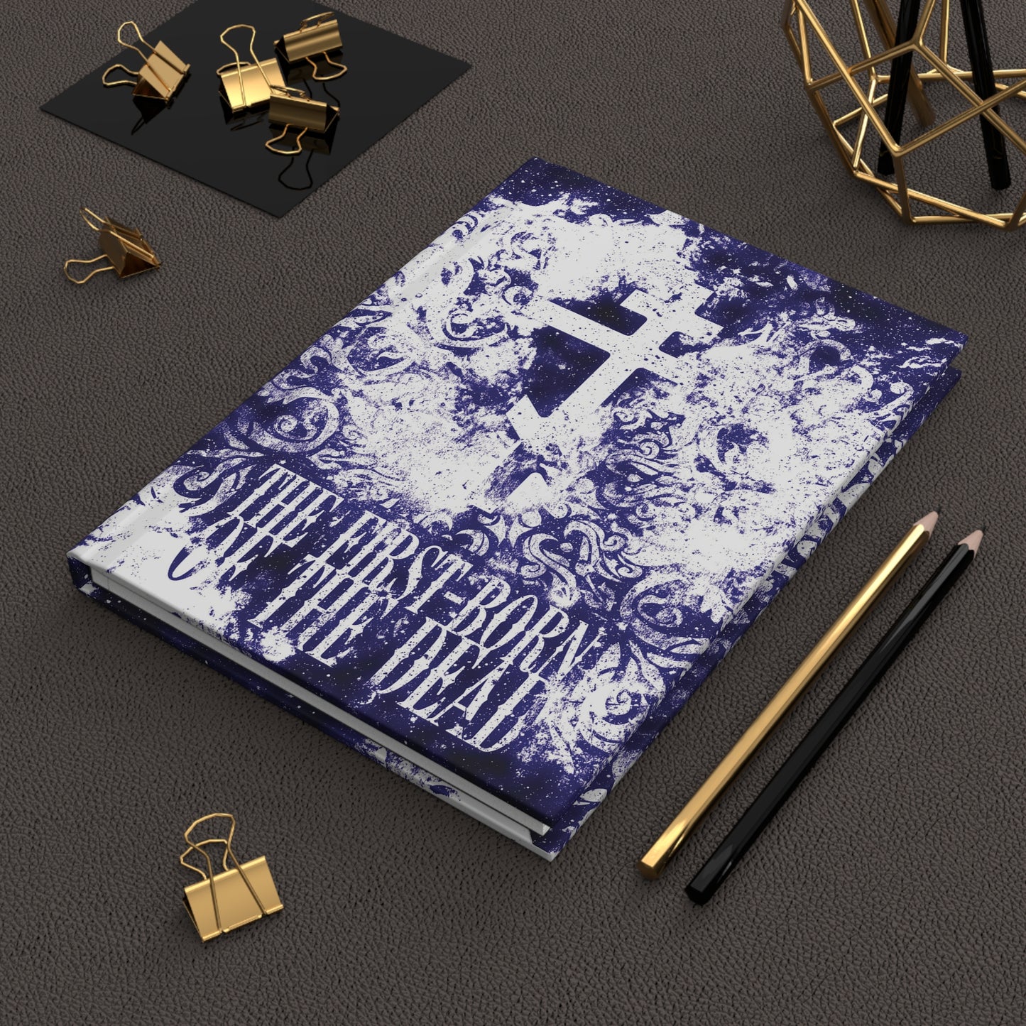 The First-Born of the Dead | Glowing White & Blue Textured Cosmic Orthodox Cross | Resurrection & Apocalypse | Orthodox Hardcover Journal