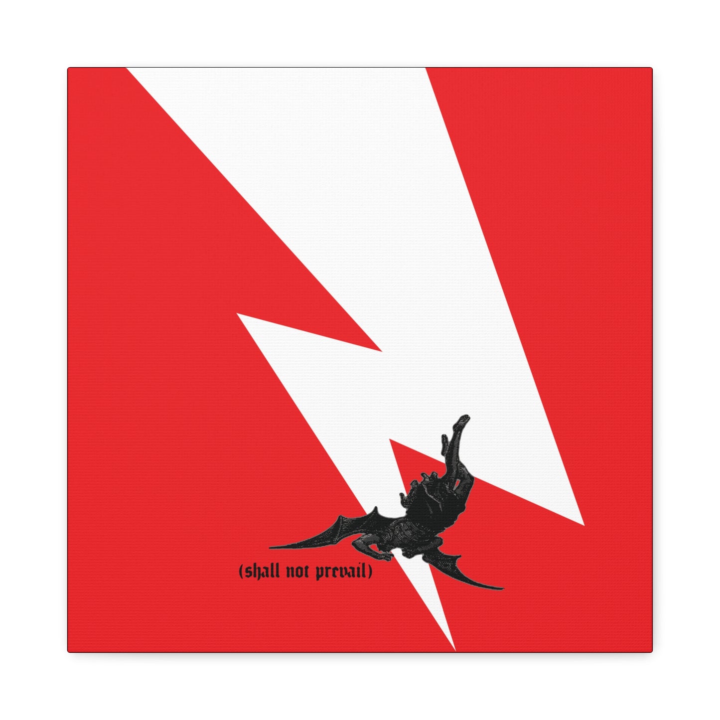 Shall Not Prevail | Satan Fell from Heaven Like Lightning (Luke 10:18) | Minimalist Design | Orthodox Christian Canvas Art