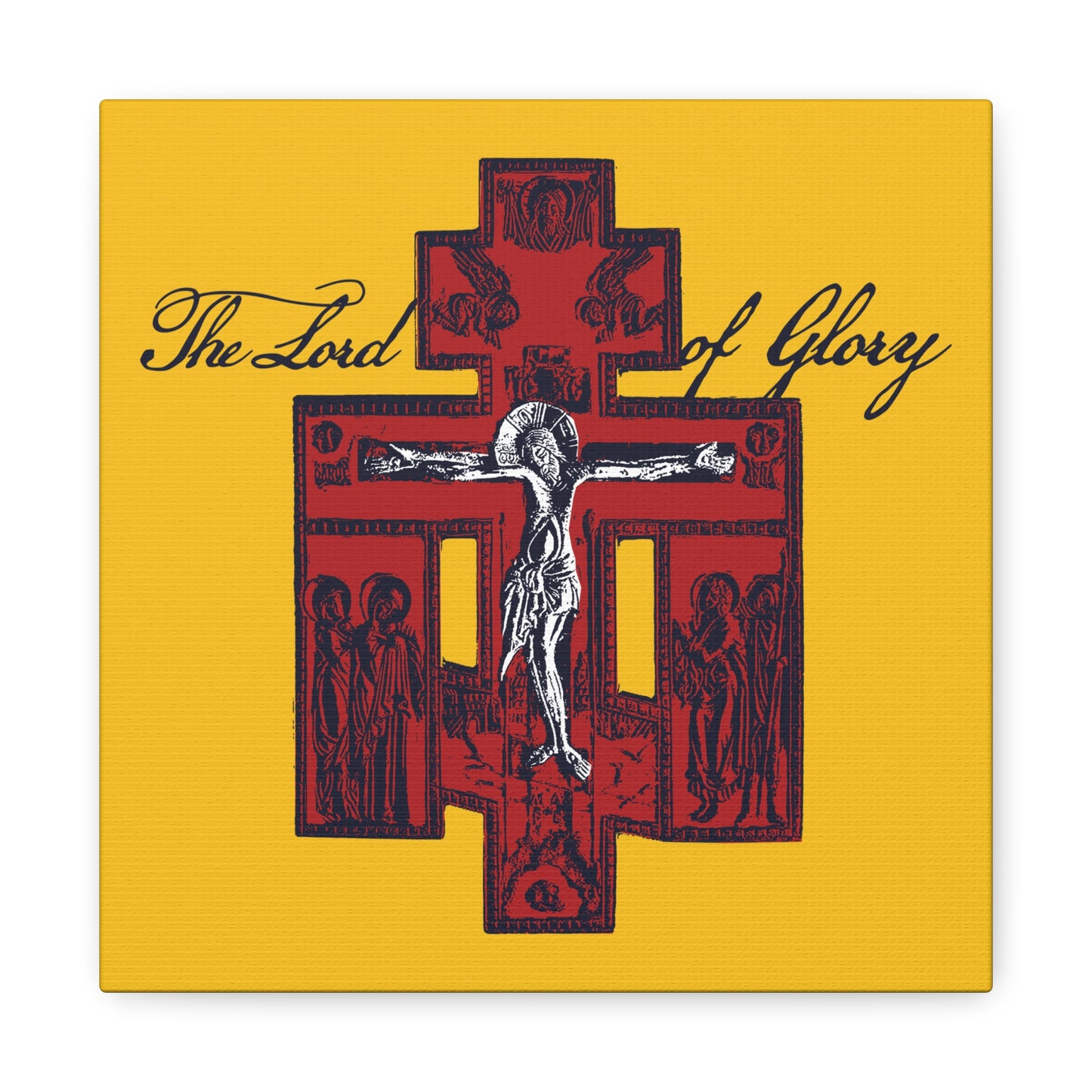The Lord of Glory | Russian Golgotha Crucifix IconoGraphic (Gold BG) | 1 Corinthians 2:8 | Orthodox Christian Canvas Art