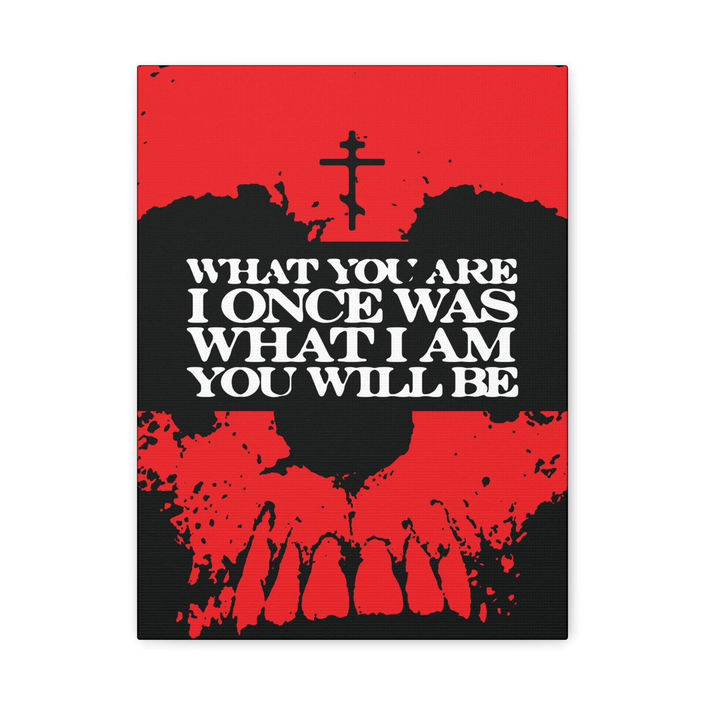What You Are, I Once Was. What I Am, You Will Be | Memento Mori | Red Skull Remembrance of Death | Orthodox Christian Canvas Art