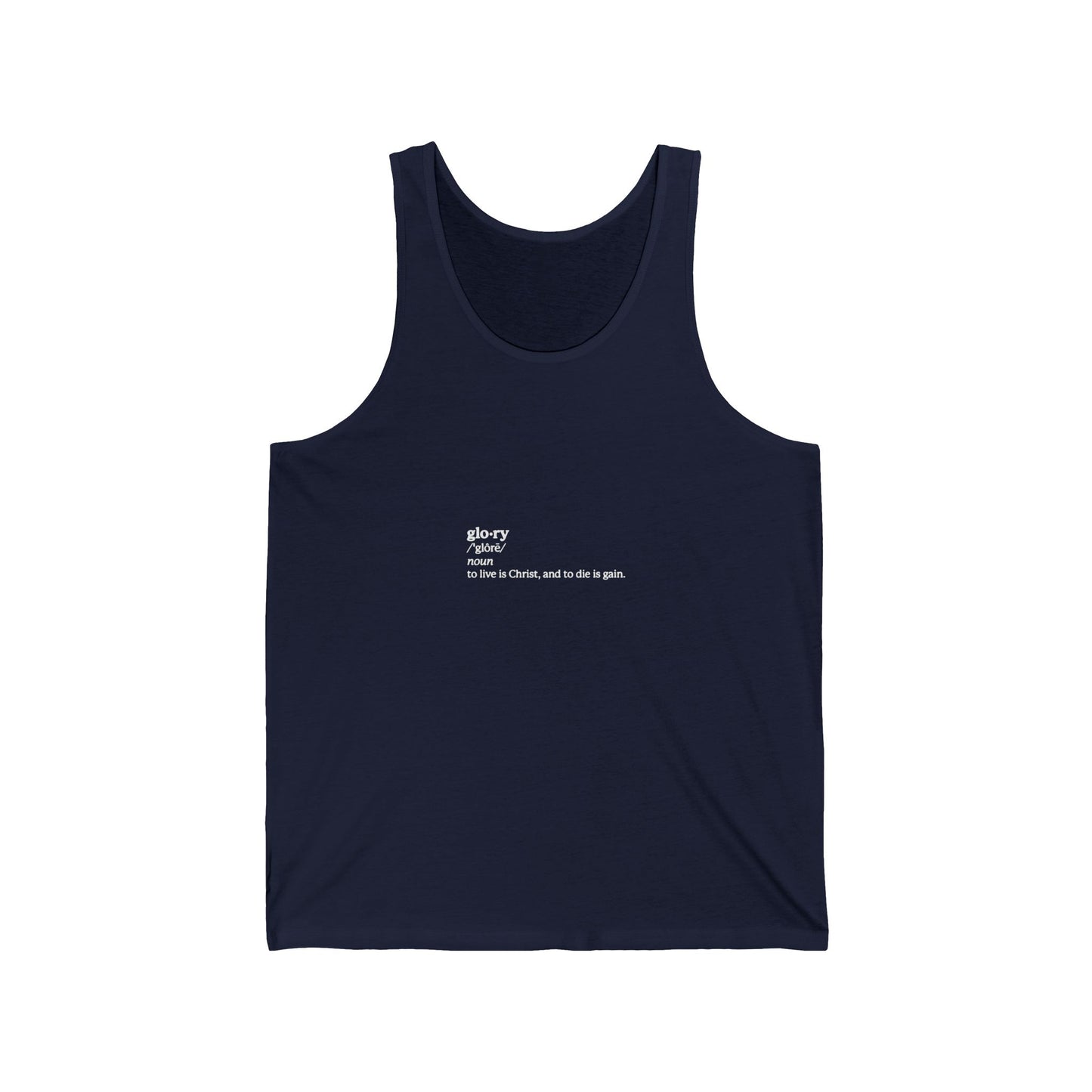Glory Definition (Philippians 1:21) No. 1 | Orthodox Christian Jersey Tank Top / Sleeveless Shirt
