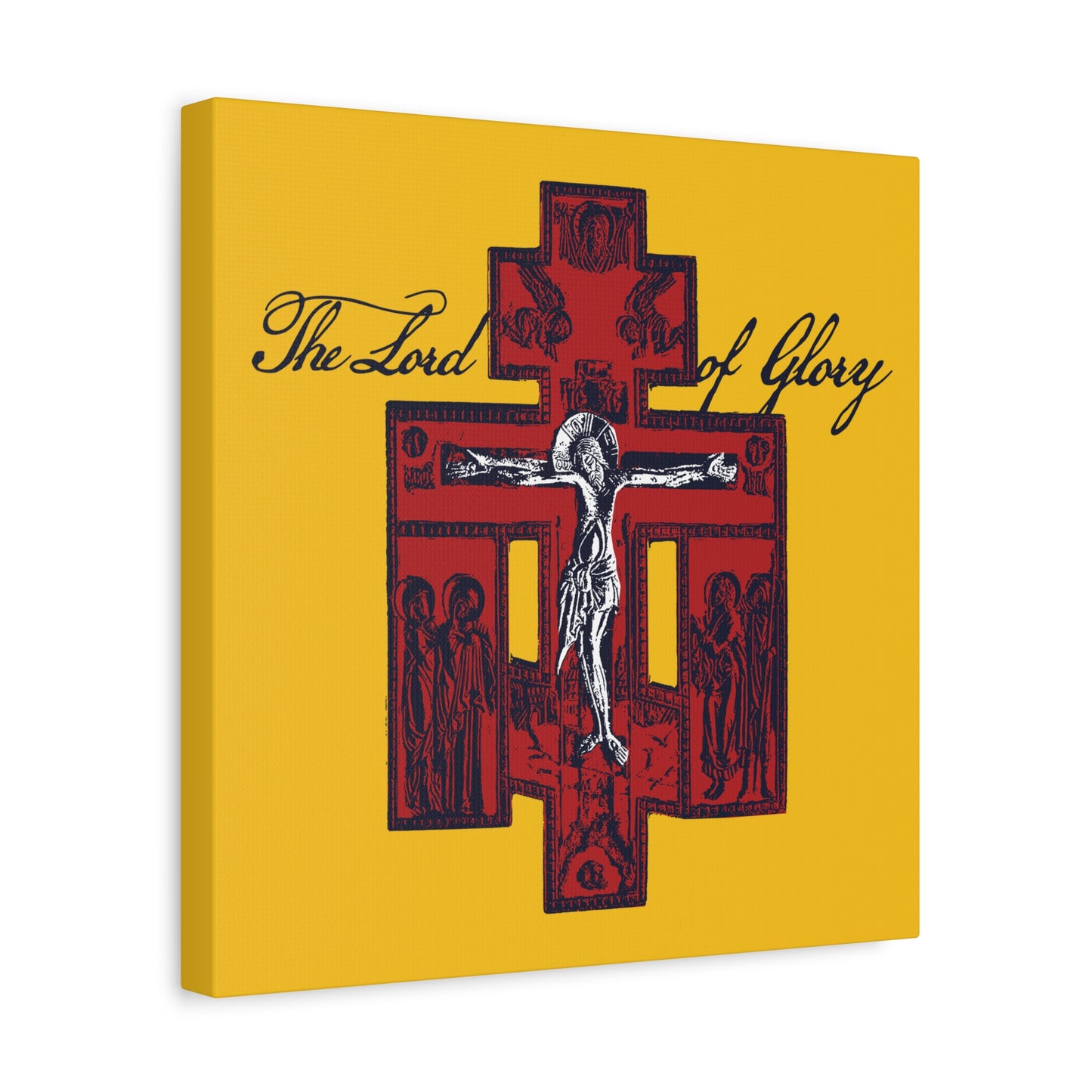 The Lord of Glory | Russian Golgotha Crucifix IconoGraphic (Gold BG) | 1 Corinthians 2:8 | Orthodox Christian Canvas Art