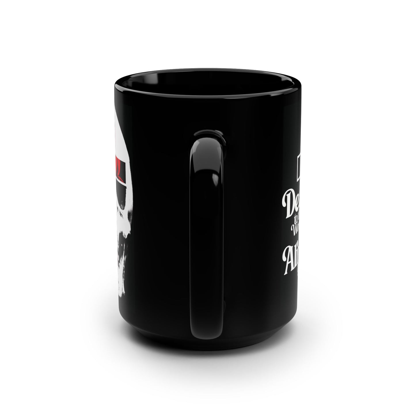 Dead to this World Alive to the Next | Goth Aesthetic Flower Cross & Skull | Orthodox Christian Black Mug