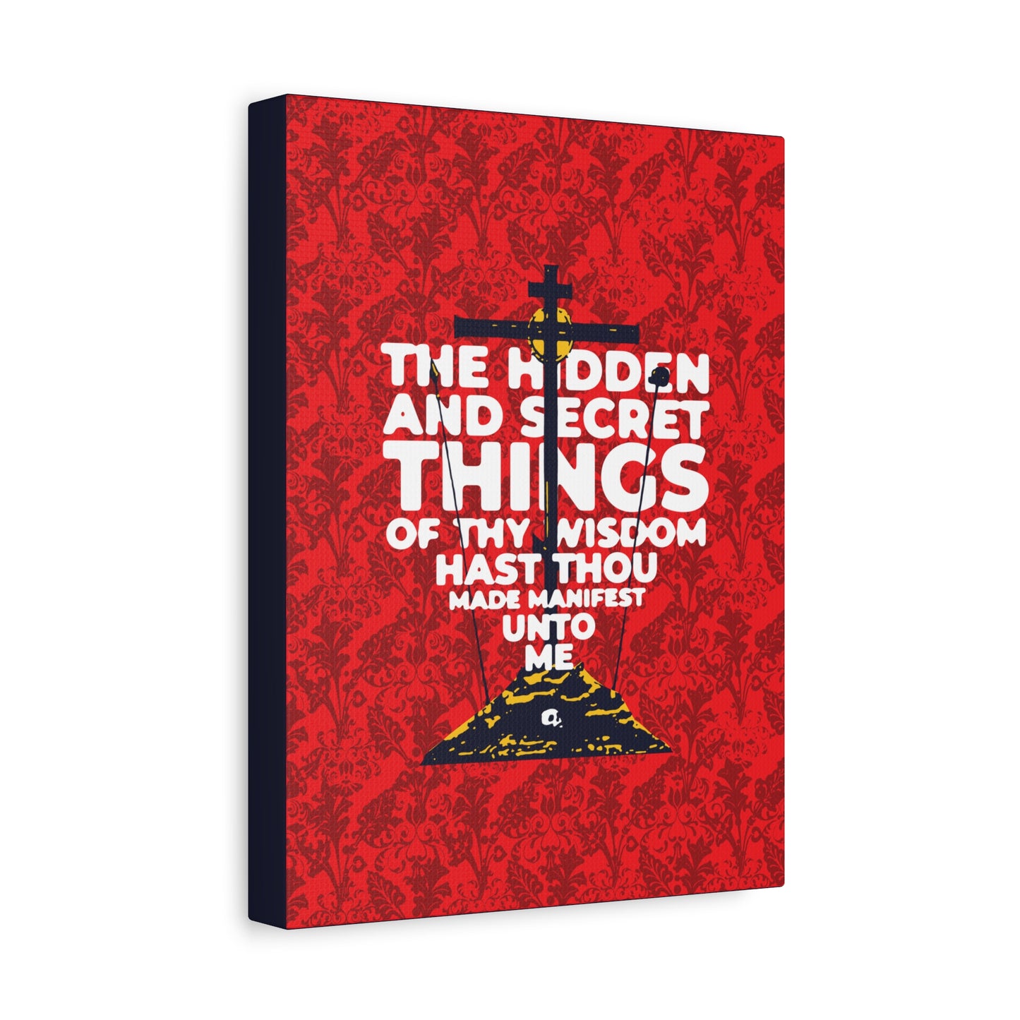The Hidden and Secret Things of Thy Wisdom (Psalm 50/51) | Golgotha Cross | Skull of Adam | Orthodox Christian Canvas Art
