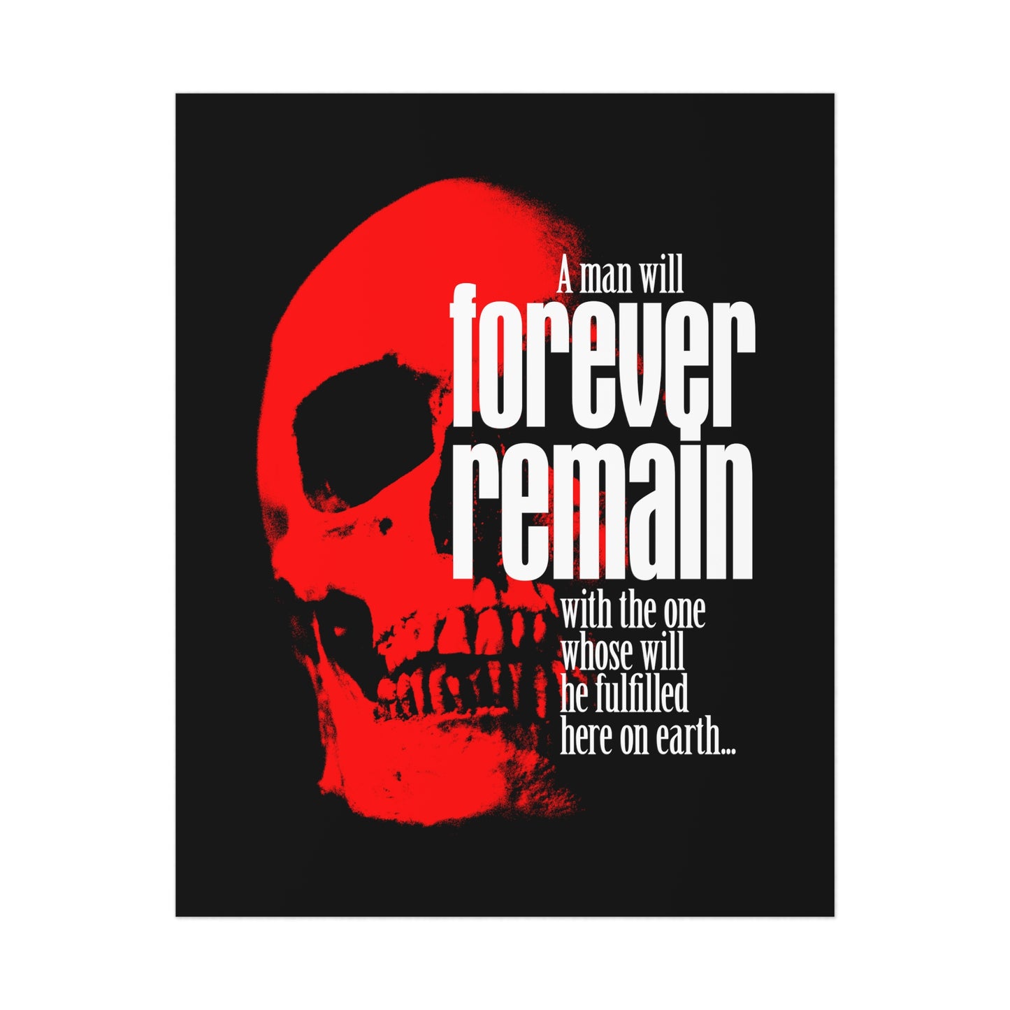A man will forever remain... | You cannot serve two masters | Red Skull Horror Movie Poster Aesthetic | Orthodox Christian Art Poster