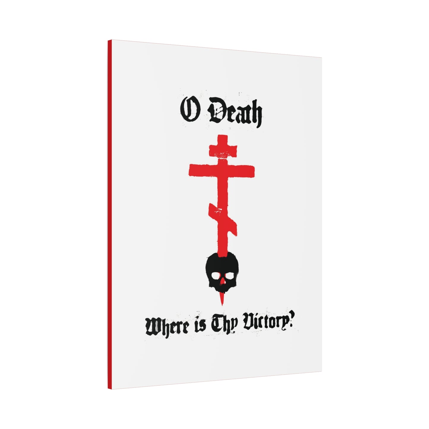 O Death Where is Thy Victory? 1 Cor 15:55 | Cross Stabbing Skull | Spraypaint Aesthetic | Orthodox Christian Canvas Art