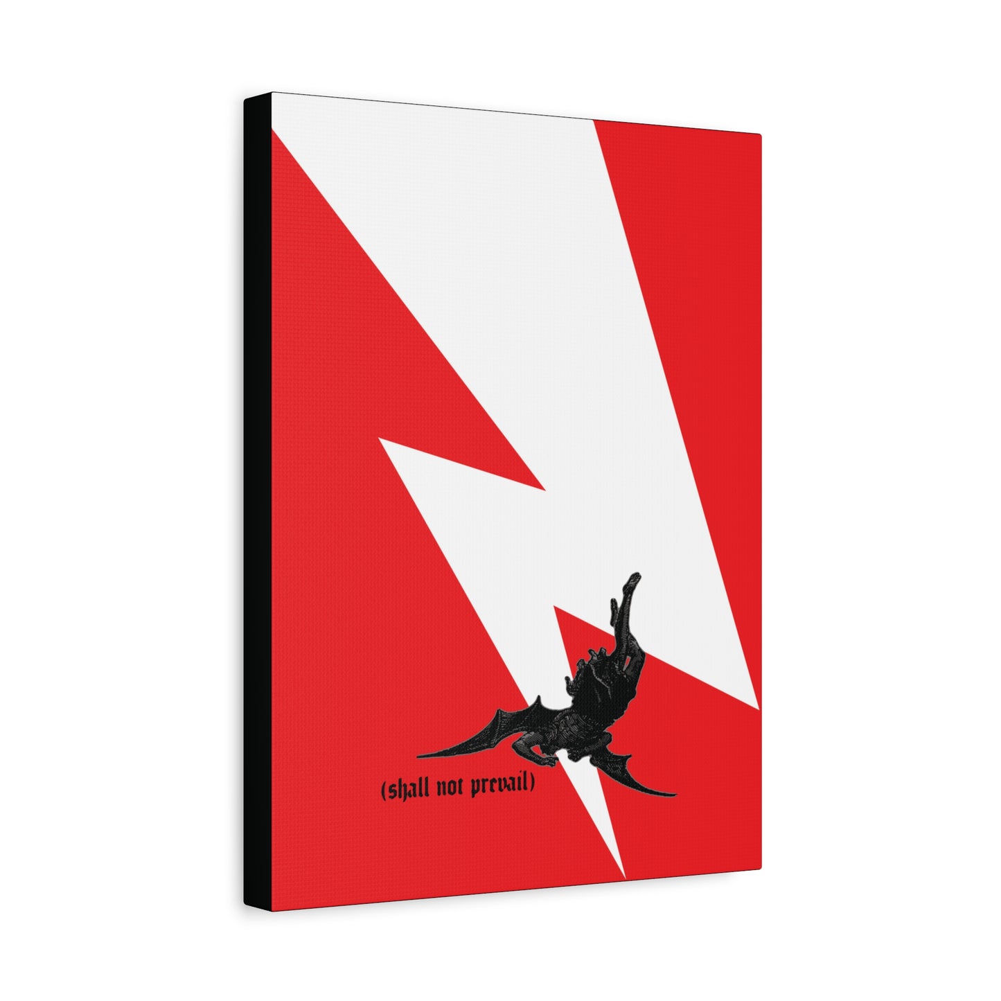 Shall Not Prevail | Satan Fell from Heaven Like Lightning (Luke 10:18) | Minimalist Design | Orthodox Christian Canvas Art