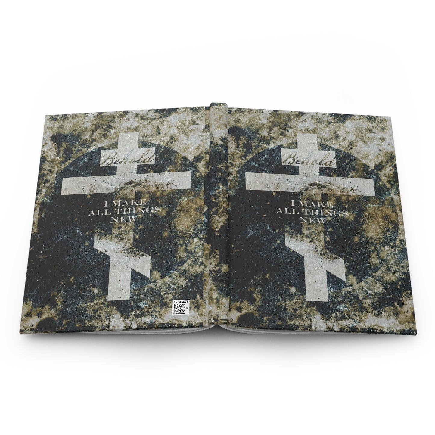 Behold, I Make All Things New | Revelation 21:5 | Cosmic Textured Orthodox Cross | Parousia | Orthodox Christian Hardcover Journal