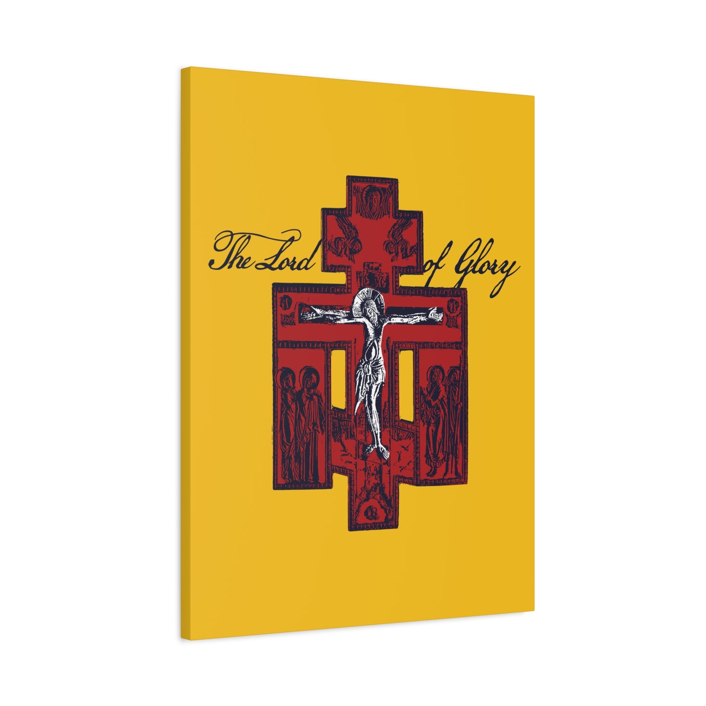 The Lord of Glory | Russian Golgotha Crucifix IconoGraphic (Gold BG) | 1 Corinthians 2:8 | Orthodox Christian Canvas Art