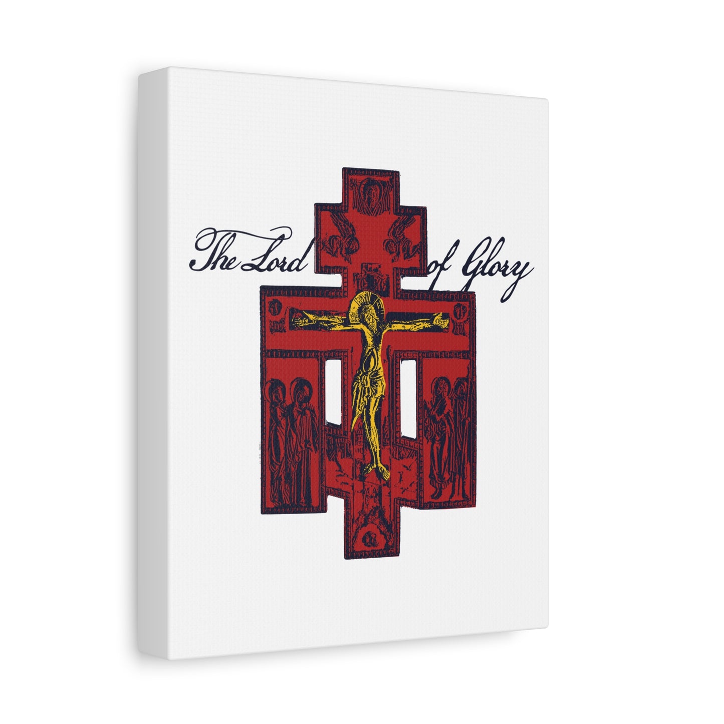 The Lord of Glory | Russian Golgotha Crucifix IconoGraphic (White BG) | 1 Corinthians 2:8 | Orthodox Christian Canvas Art