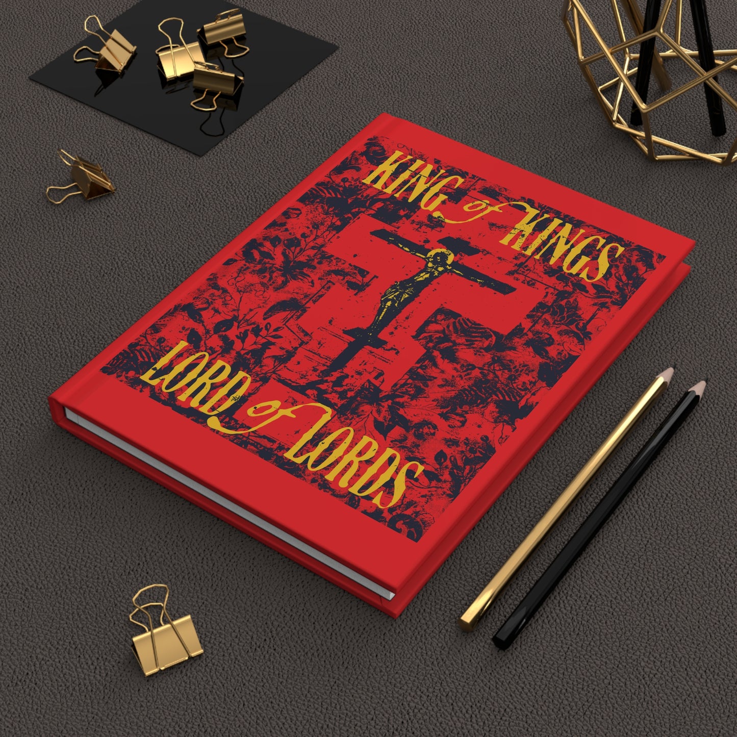 King of Kings, Lord of Lords (Jesus Christ Crucifix IconoGraphic) No. 2 | Orthodox Christian Hardcover Blank Journal