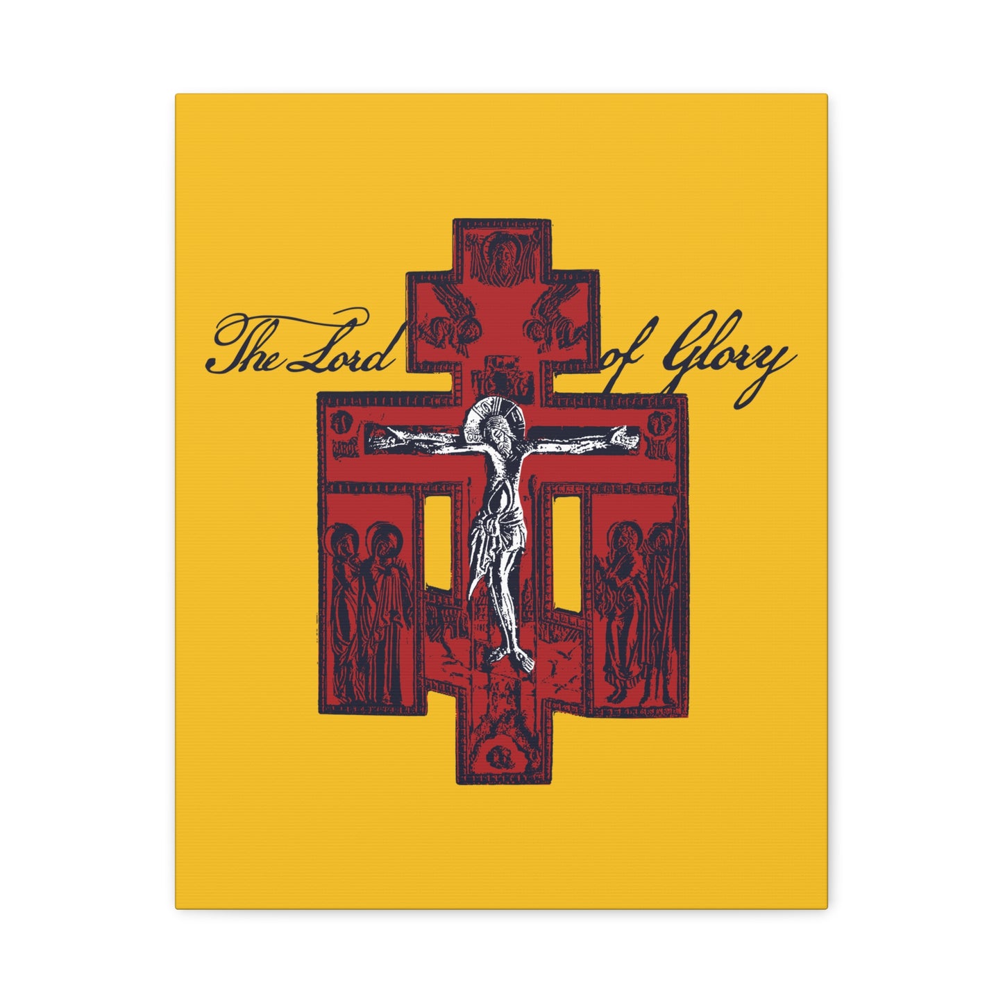 The Lord of Glory | Russian Golgotha Crucifix IconoGraphic (Gold BG) | 1 Corinthians 2:8 | Orthodox Christian Canvas Art