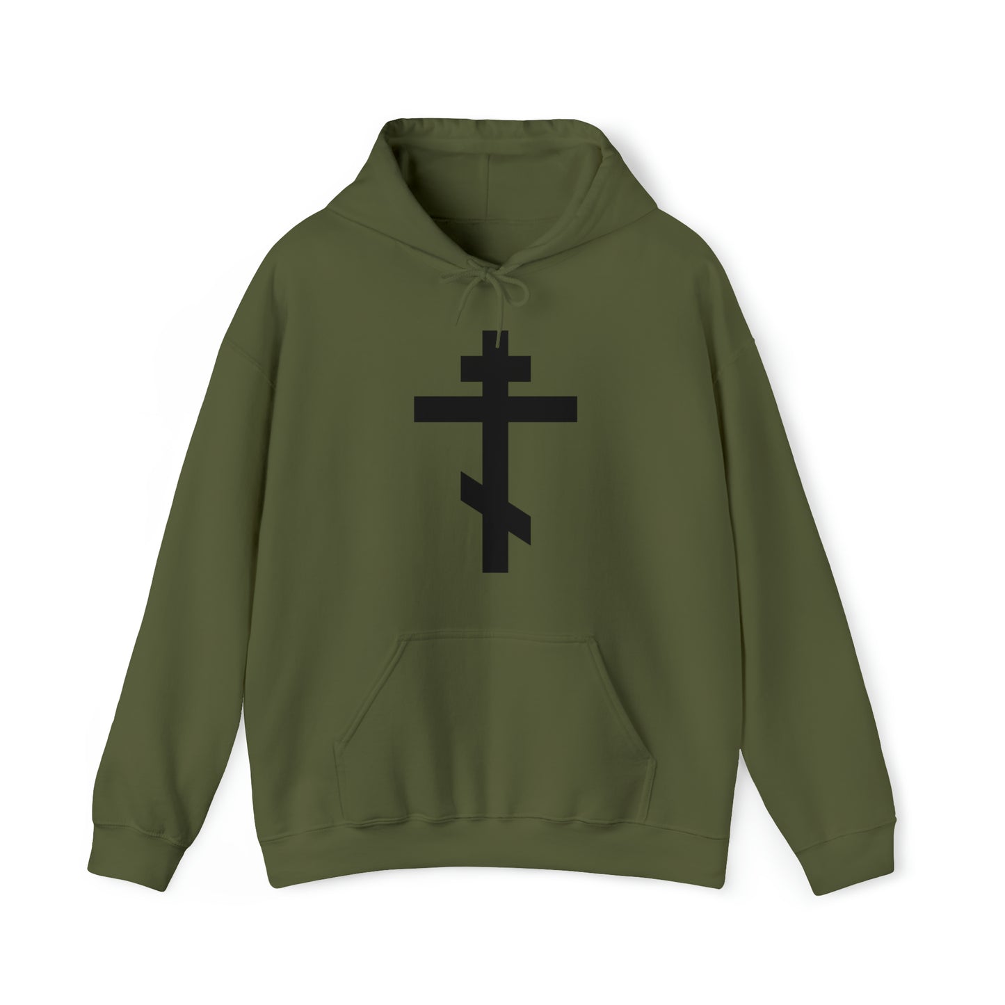 Simple Orthodox Cross (Black) No. 1 | Orthodox Christian Hoodie / Hooded Sweatshirt