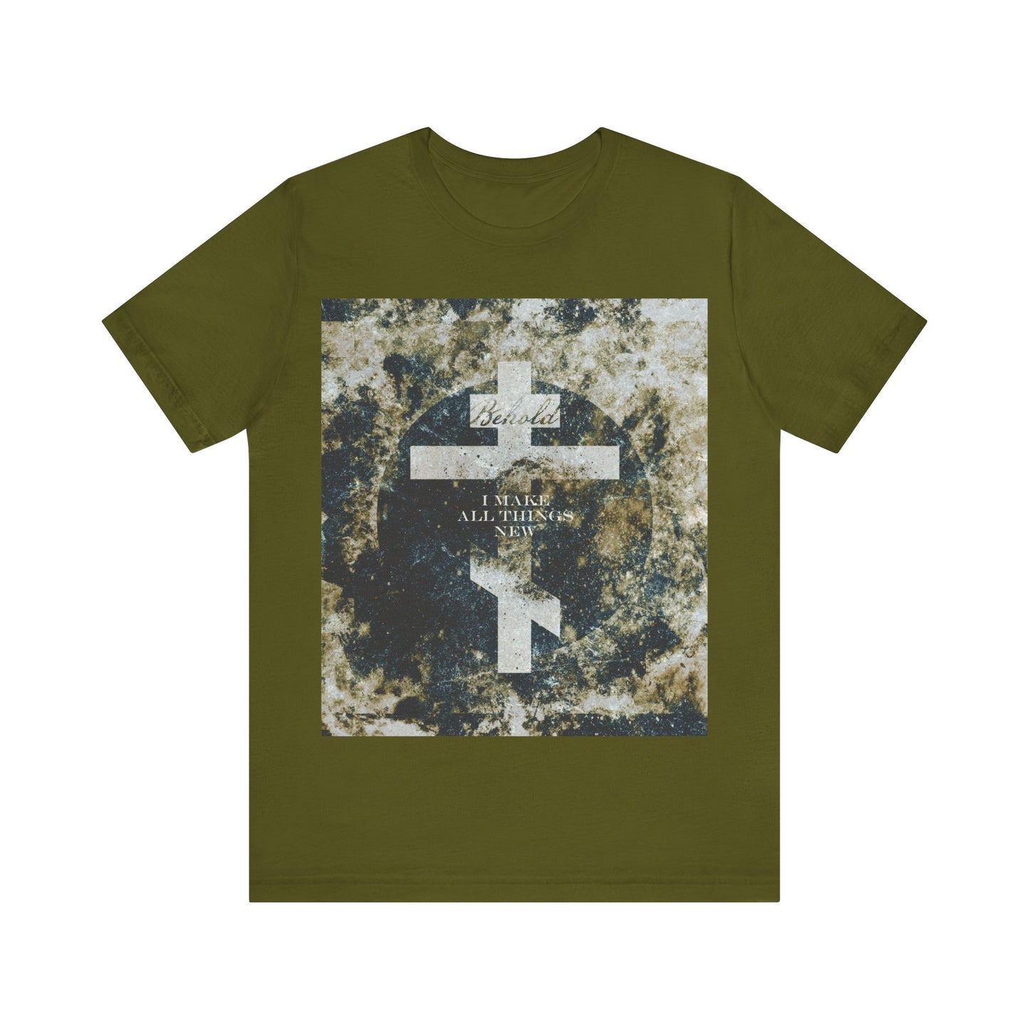 Behold, I Make All Things New | Revelation 21:5 | Cosmic Textured Orthodox Cross | Parousia | Orthodox Christian T-Shirt