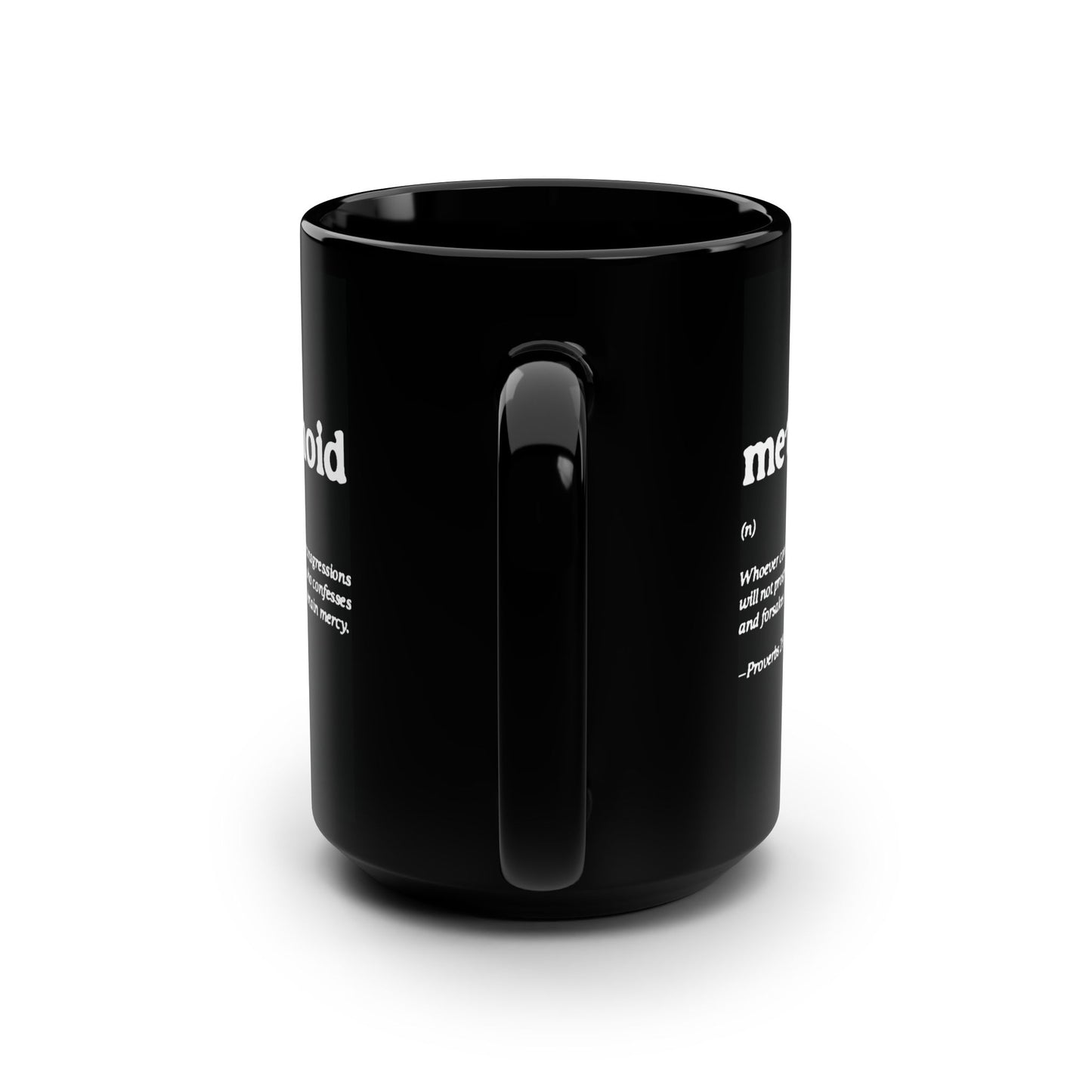 Metanoia Metanoid Definition | Proverbs 28:13 | Confession & Repentance | Minimalist Design | Orthodox Christian Large Black Mug