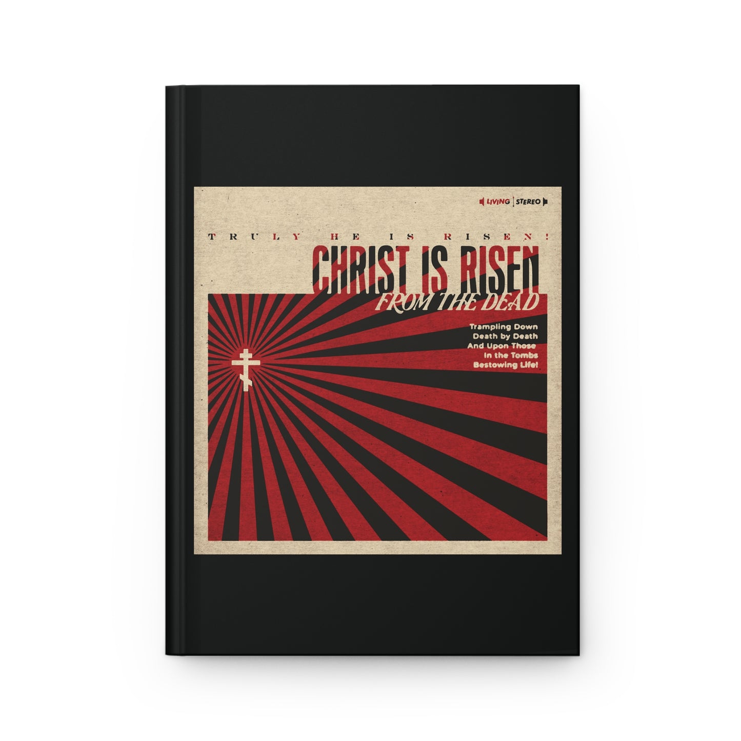 Christ is Risen from the Dead | Paschal Troparion | Retro LP Cover Design | Orthodox Christian Accessory | Hardcover Journal