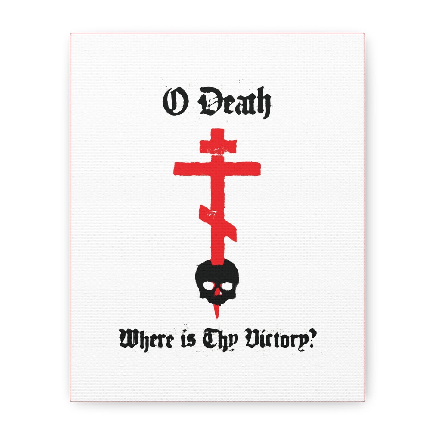 O Death Where is Thy Victory? 1 Cor 15:55 | Cross Stabbing Skull | Spraypaint Aesthetic | Orthodox Christian Canvas Art