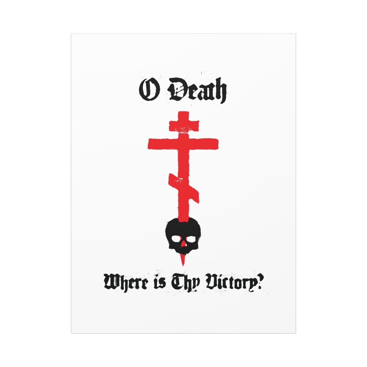 O Death Where is Thy Victory? 1 Cor 15:55 | Cross Stabbing Skull | Spraypaint Aesthetic | Orthodox Christian Canvas Art