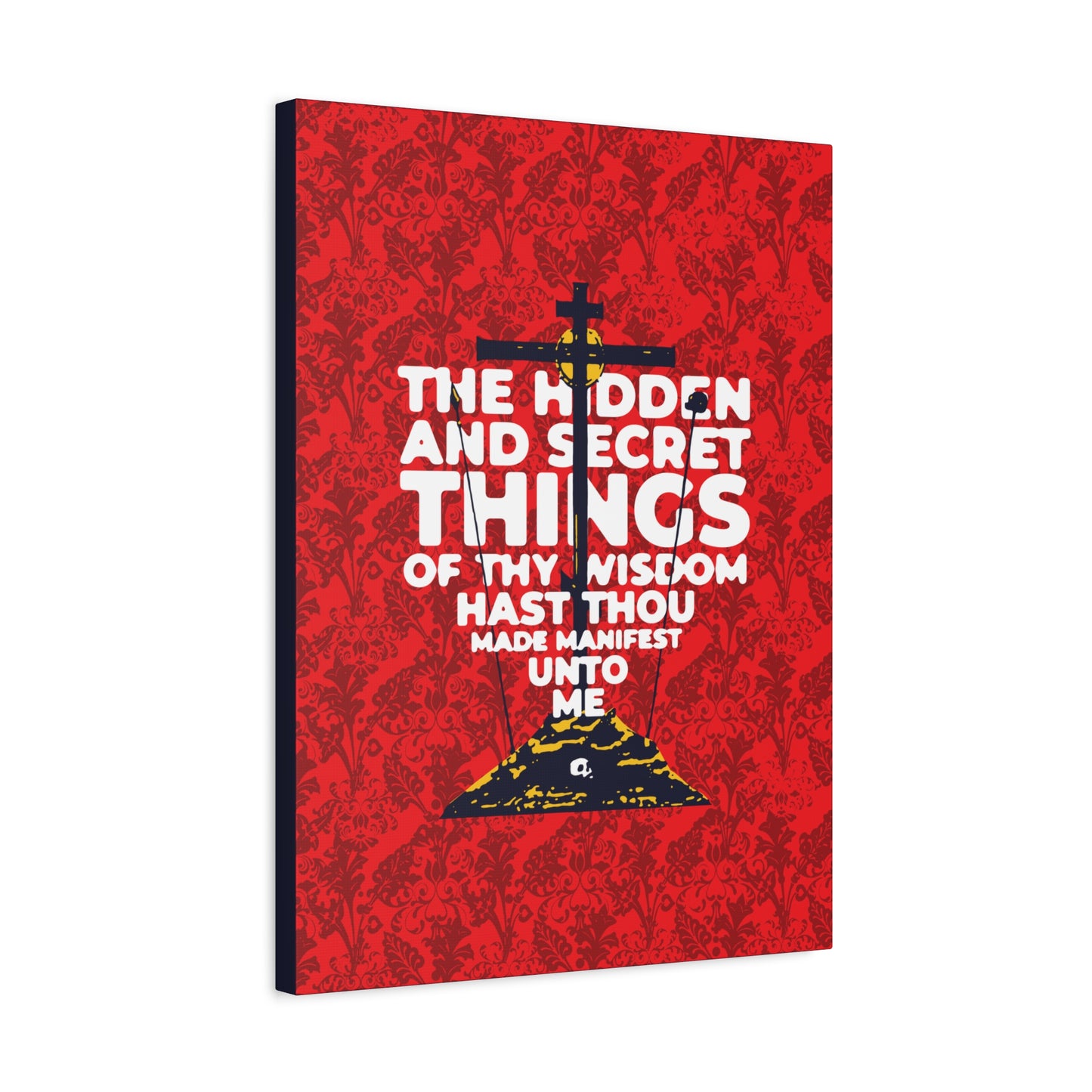 The Hidden and Secret Things of Thy Wisdom (Psalm 50/51) | Golgotha Cross | Skull of Adam | Orthodox Christian Canvas Art
