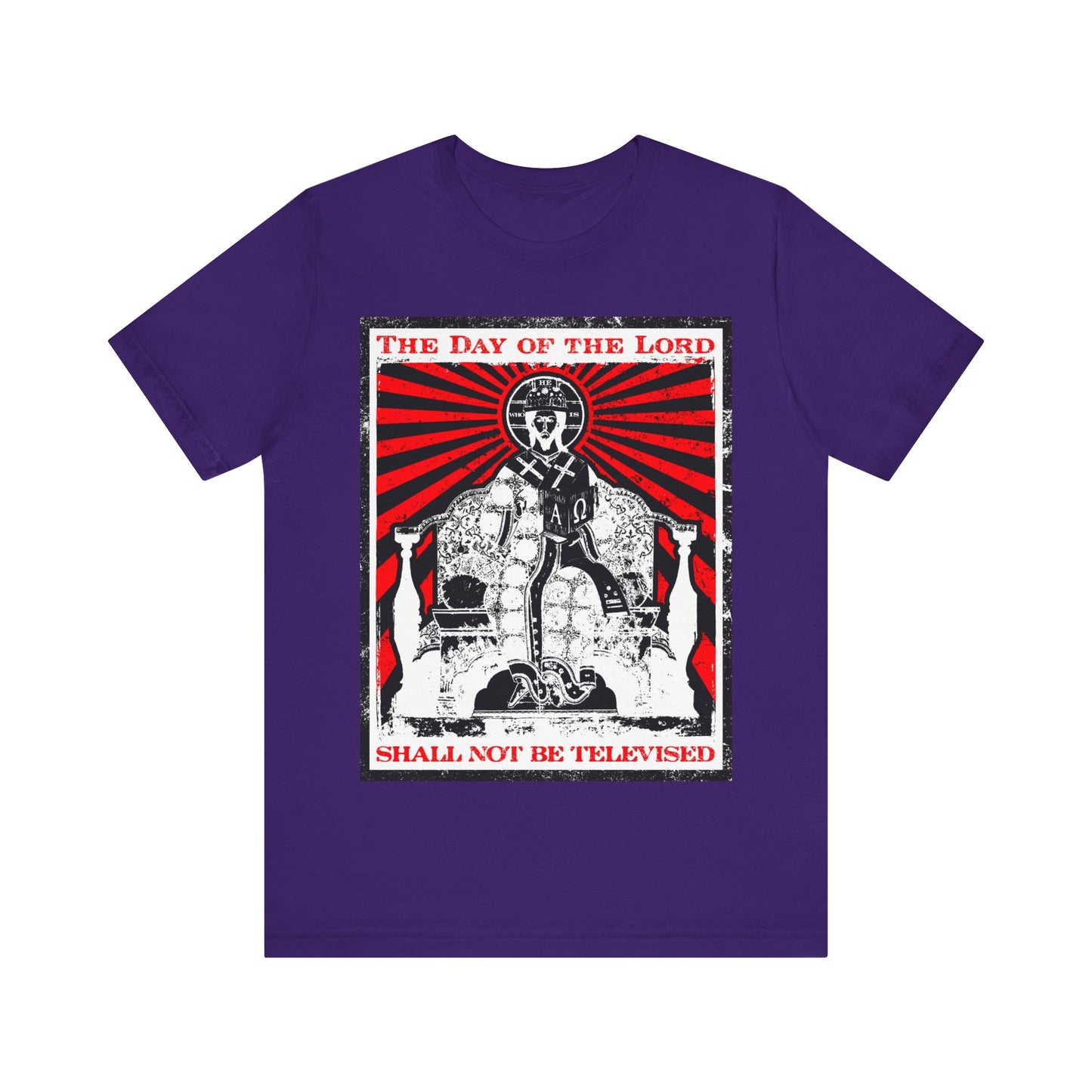 The Day of the Lord Shall Not Be Televised | Jesus Christ Enthroned Iconographic | Second Coming | Revelation | Orthodox Christian Cotton T-Shirt