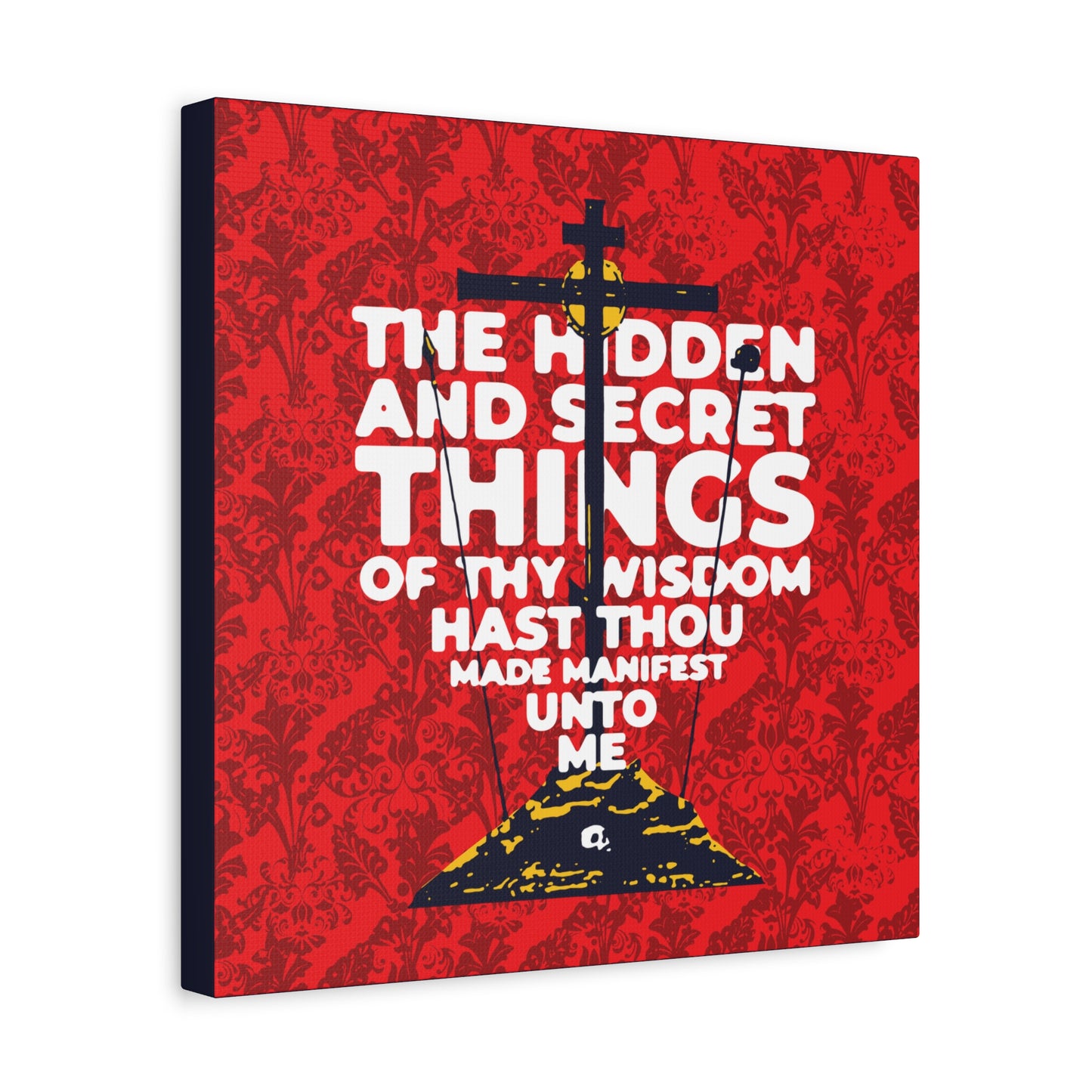 The Hidden and Secret Things of Thy Wisdom (Psalm 50/51) | Golgotha Cross | Skull of Adam | Orthodox Christian Canvas Art