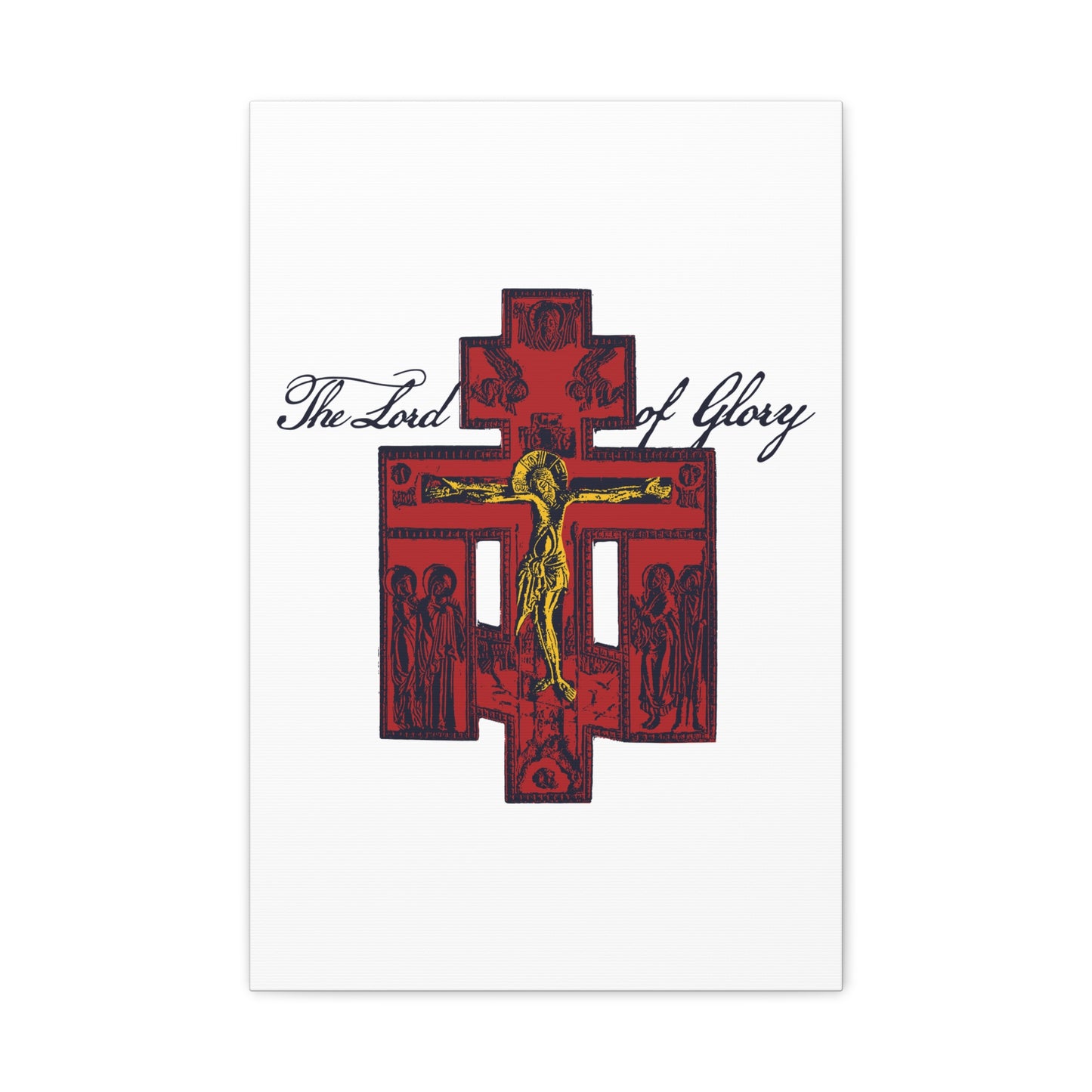 The Lord of Glory | Russian Golgotha Crucifix IconoGraphic (White BG) | 1 Corinthians 2:8 | Orthodox Christian Canvas Art