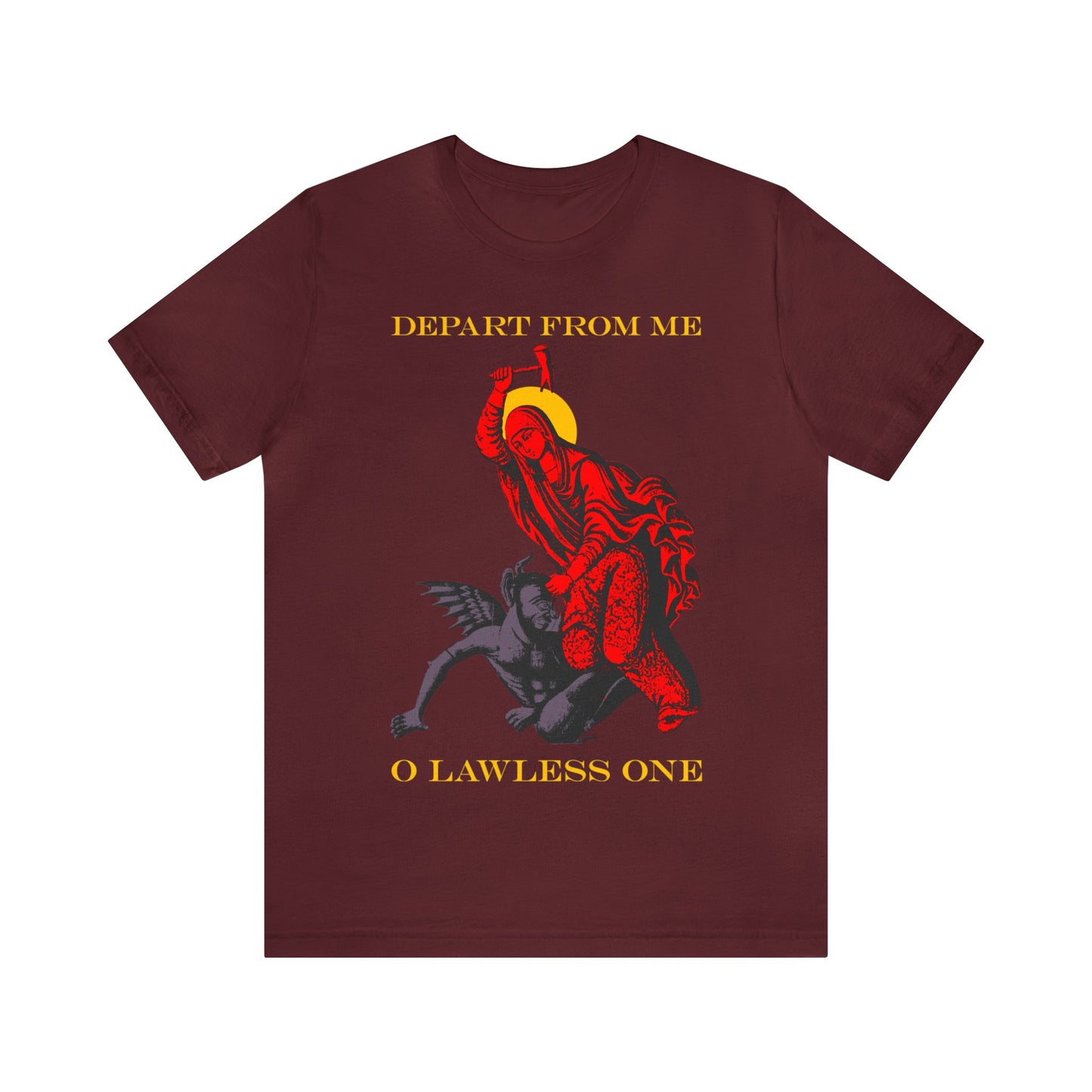 St Marina IconoGraphic (Depart from Me O Lawless One) No. 1 | Orthodox Christian T-Shirt